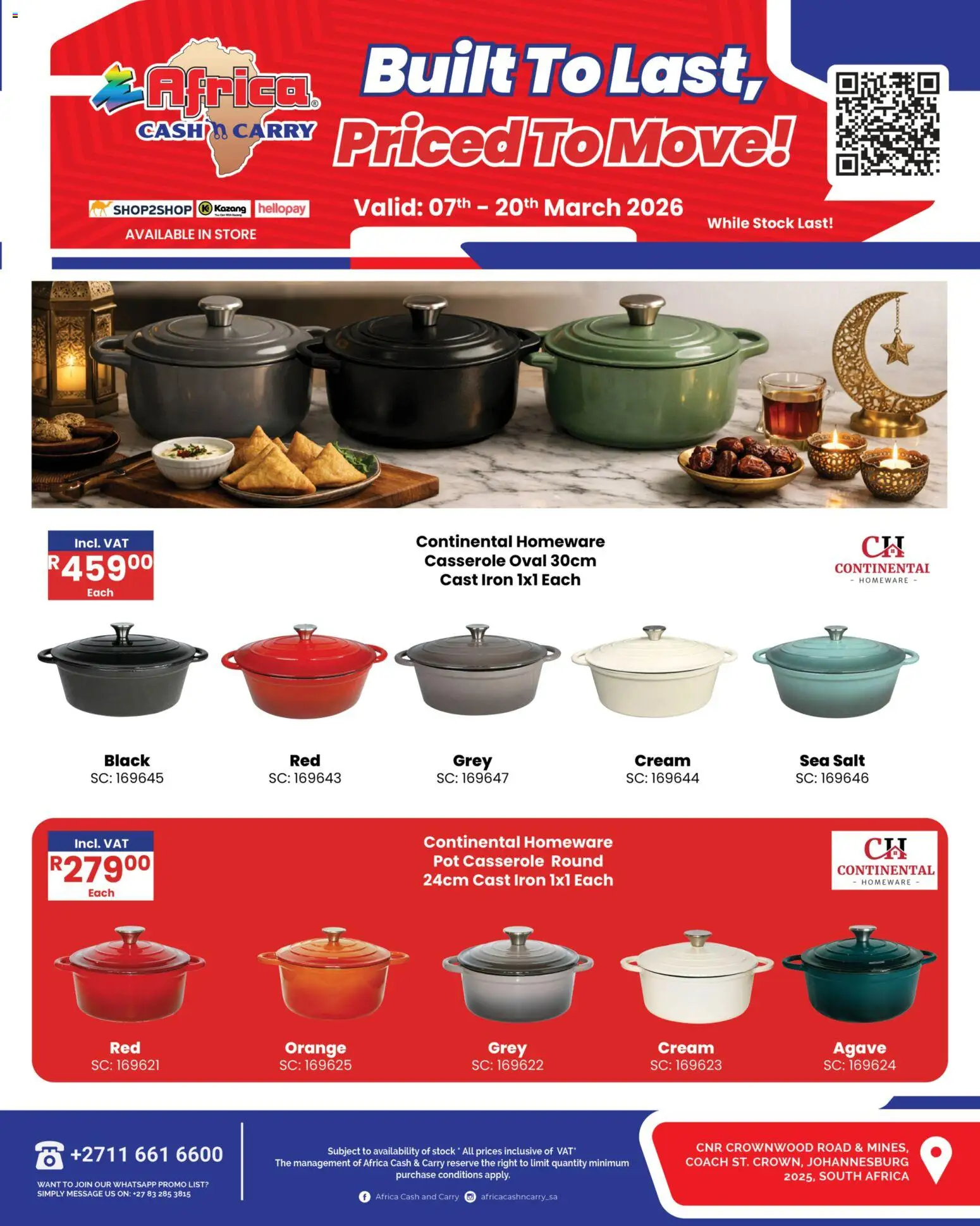 New Africa Cash & Carry catalogue – valid from 07.03.2026 | Page: 3 | Products: Iron, Cream, Stock, Salt
