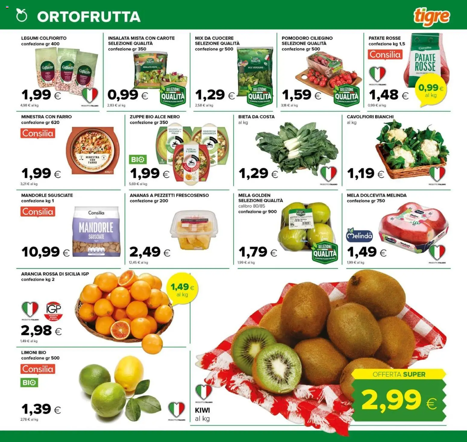 Volantino Tigre del 15.01.2026 | Pagina: 5 | Prodotti: Kiwi, Patate, Ananas, Zucchine
