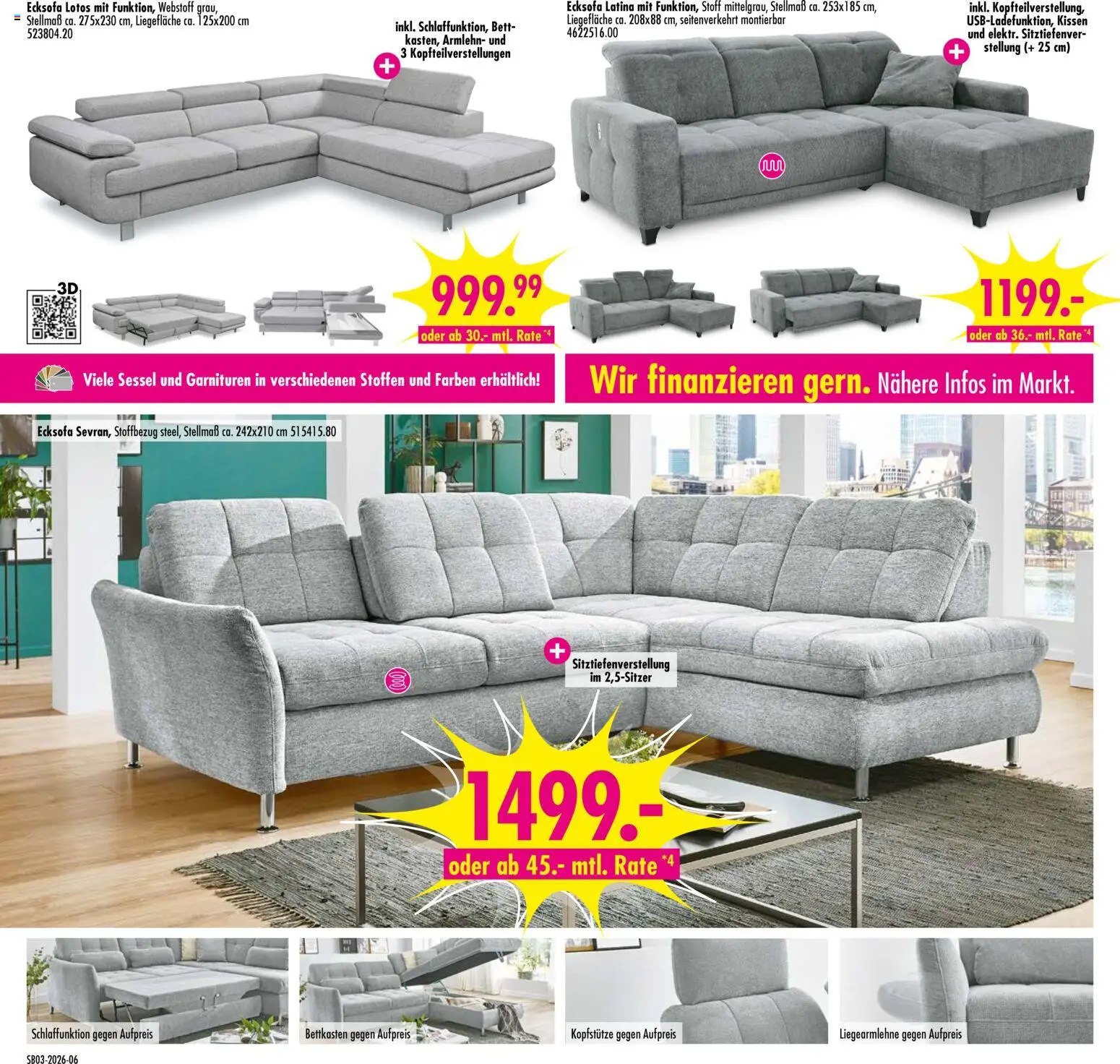 SB Möbel Boss Prospekt 	 – gültig ab 10.01.2026 | Seite: 6 | Produkte: Ecksofa, Bett, Kissen, Sessel