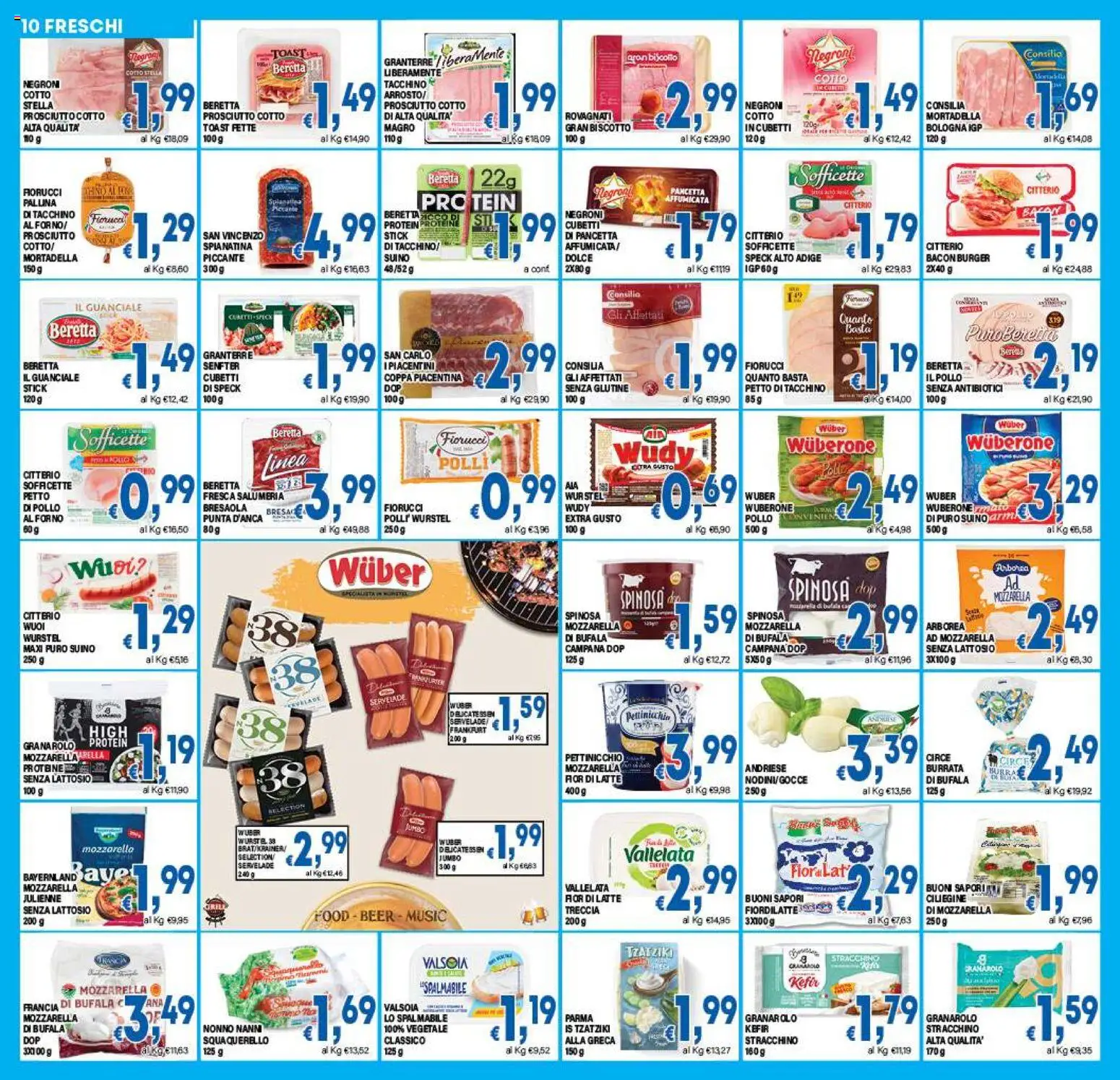 Volantino DEM del 29.10.2025 | Pagina: 10 | Prodotti: Tacchino, Wurstel, Stracchino, Burrata