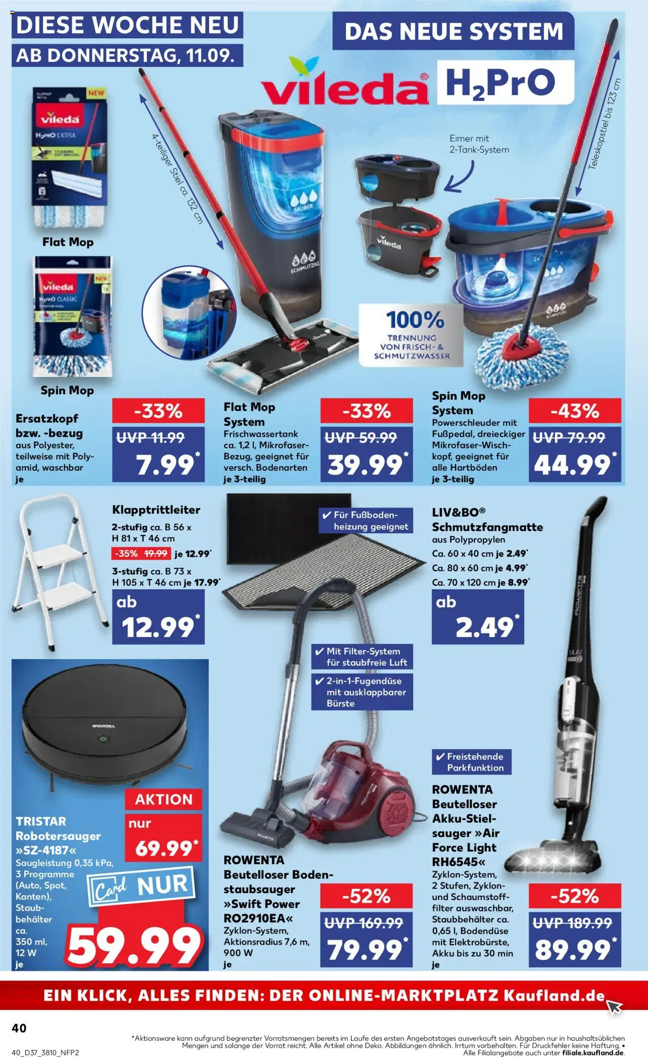 Kaufland prospekt Rostock	 – gültig ab 11.09.2025 | Seite: 40 | Produkte: Staubsauger, Schmutzfangmatte, Bürste