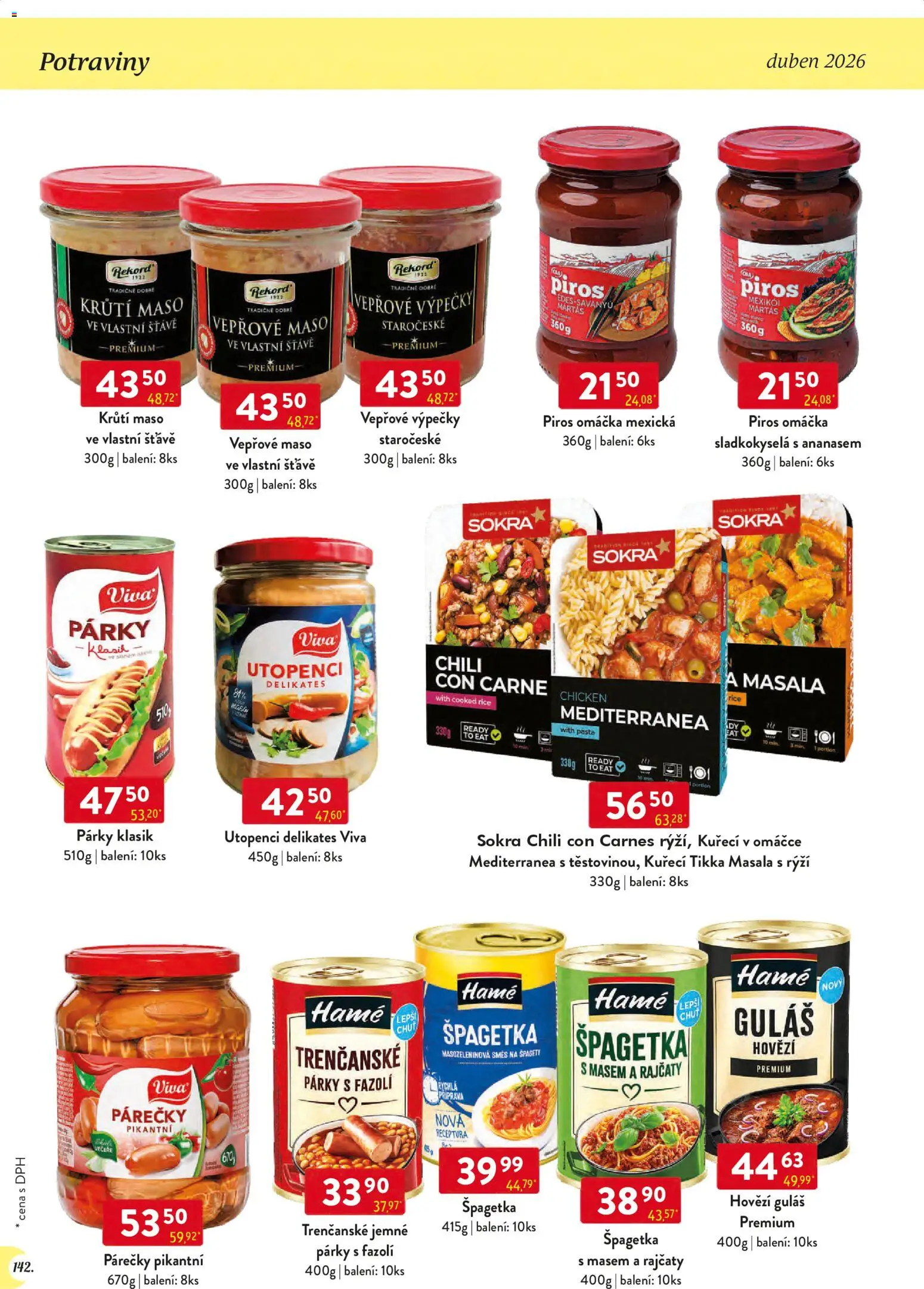 Astur & Qanto leták - Velkoobchod 04/2026 od 01.04.2026 | Strana: 142 | Produkty: Hovězí, Špagety, Utopenci, Potraviny