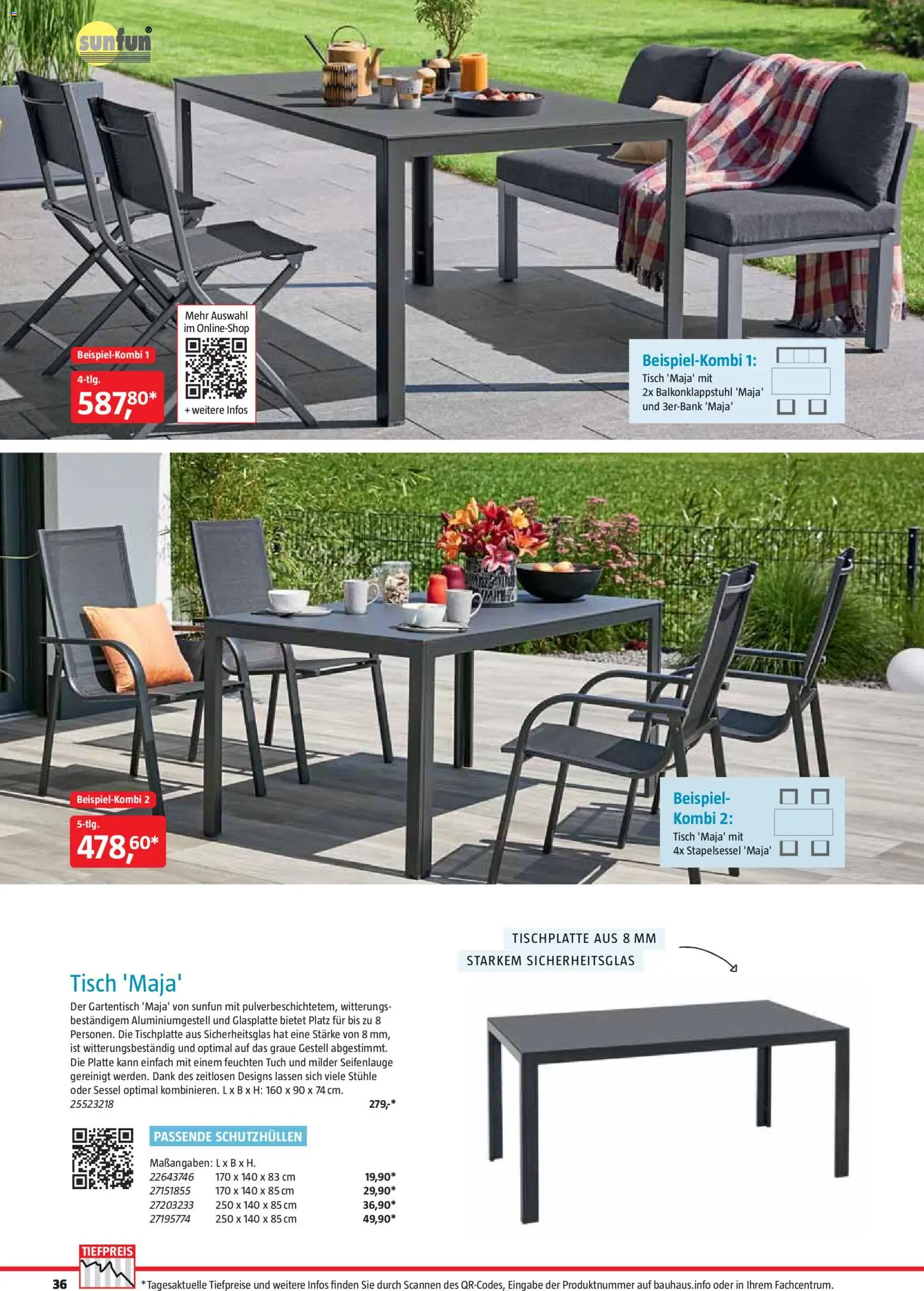 Bauhaus Freizeit im Garten gültig ab 01.05.2026 | Seite: 36 | Produkte: Sessel, Tisch
