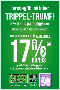 Forhåndsvisning av Kiwi TRIPPEL-TRUMF! gyldig fra 16.10.2025