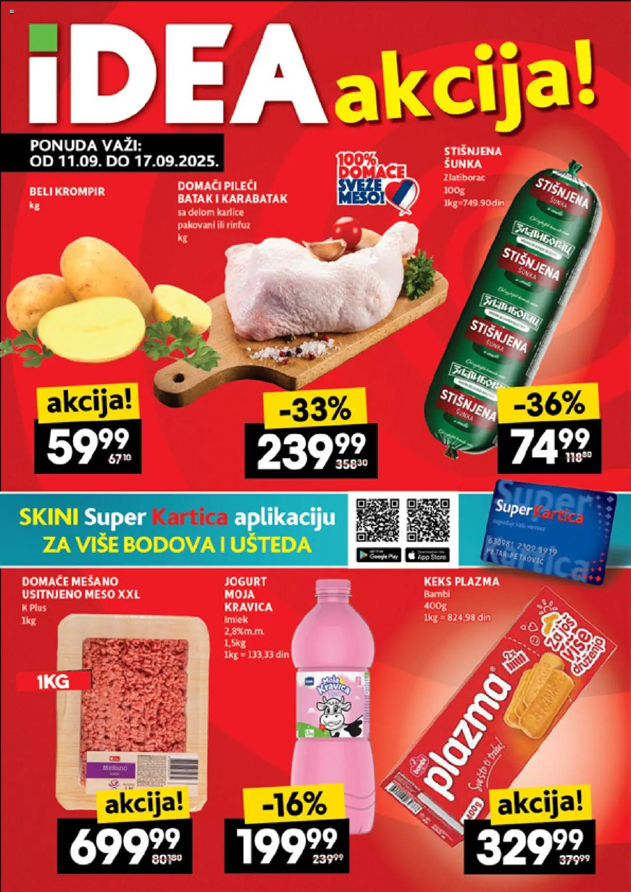 Idea katalog - važi od 11.09.2025 | Strana: 1 | Proizvode: Plazma, Krompir, Jogurt, Beli krompir