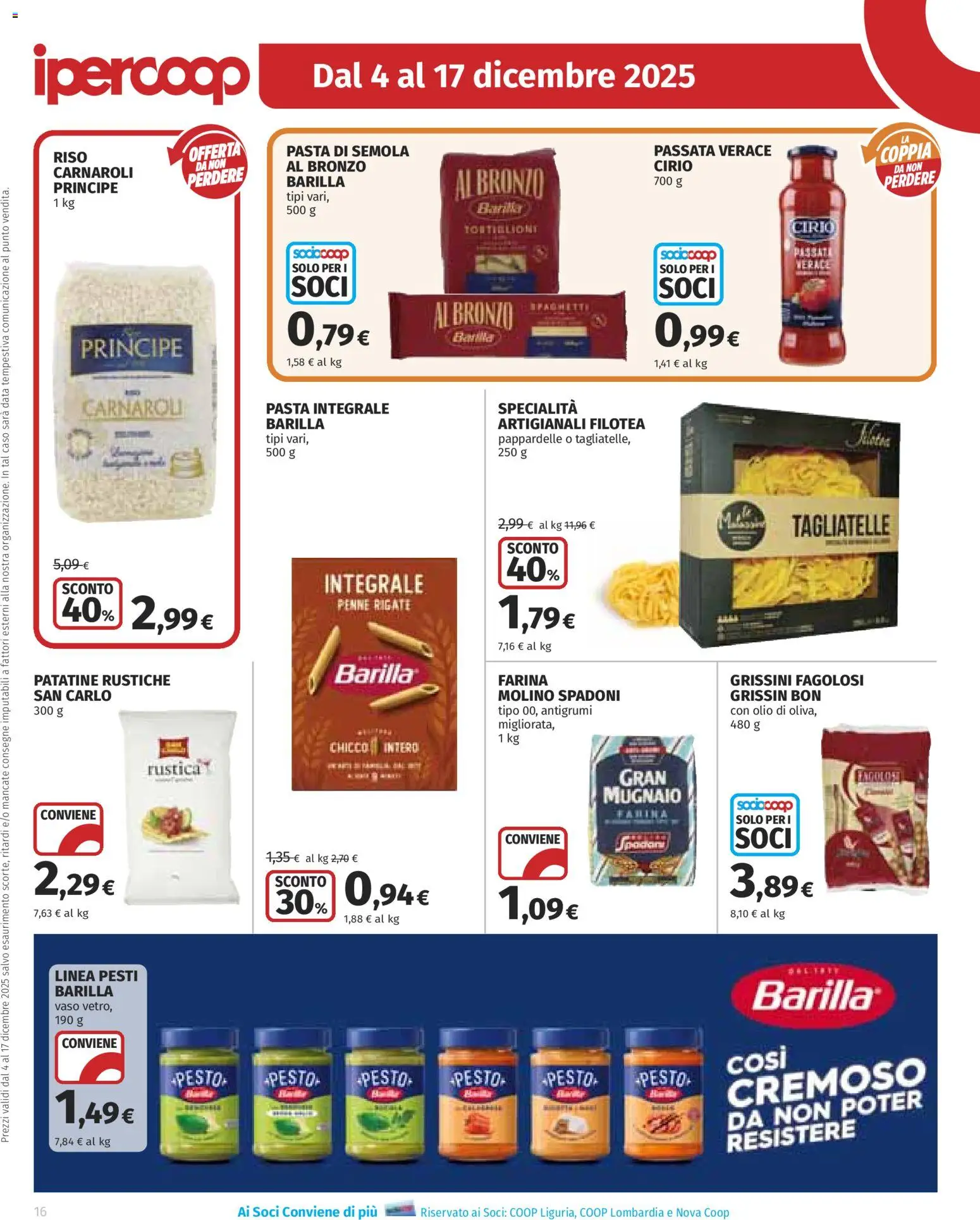 Volantino Ipercoop del 04.12.2025 | Pagina: 16 | Prodotti: Riso, Olio, Pesto, Grissini