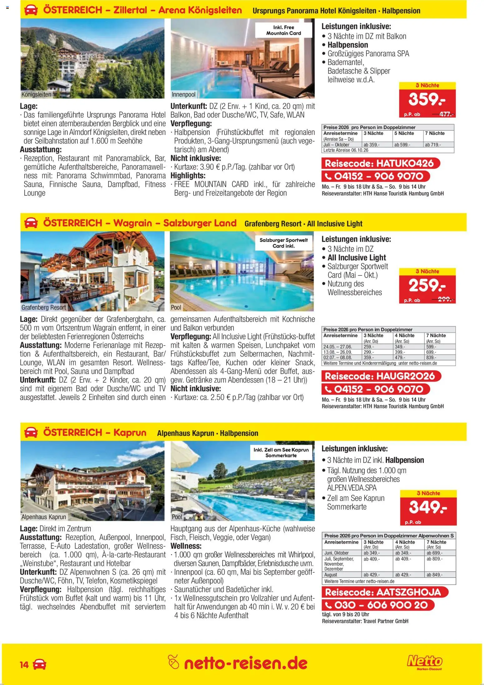 Netto Reisen Prospekt 	 – gültig ab 26.03.2026 | Seite: 14 | Produkte: Kosmetikspiegel, Kuchen, Uhr, TV