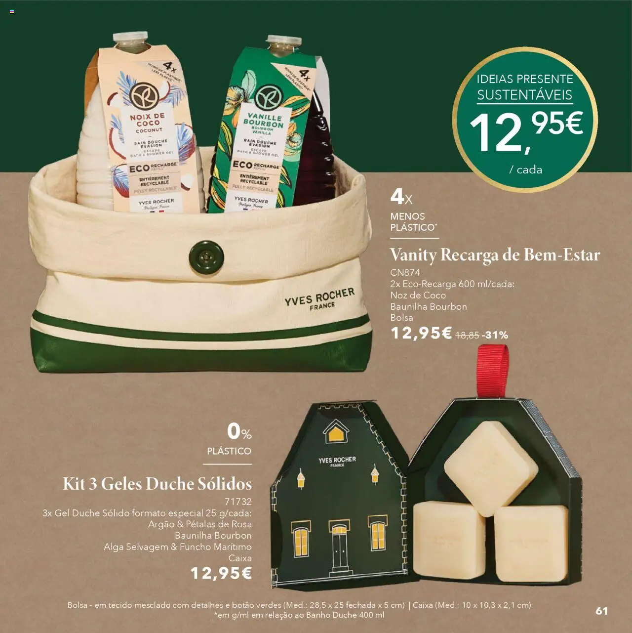 Yves Rocher Natal │ válido de 17.10.2025 | Página: 61 | Produtos: Bolsa, Caixa, Banho