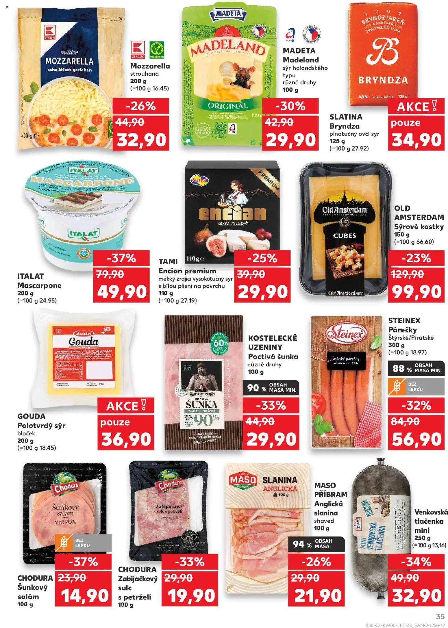 Kaufland leták - Kolín od 28.01.2026 | Strana: 35 | Produkty: Gouda, Salám, Tlačenka, Mascarpone
