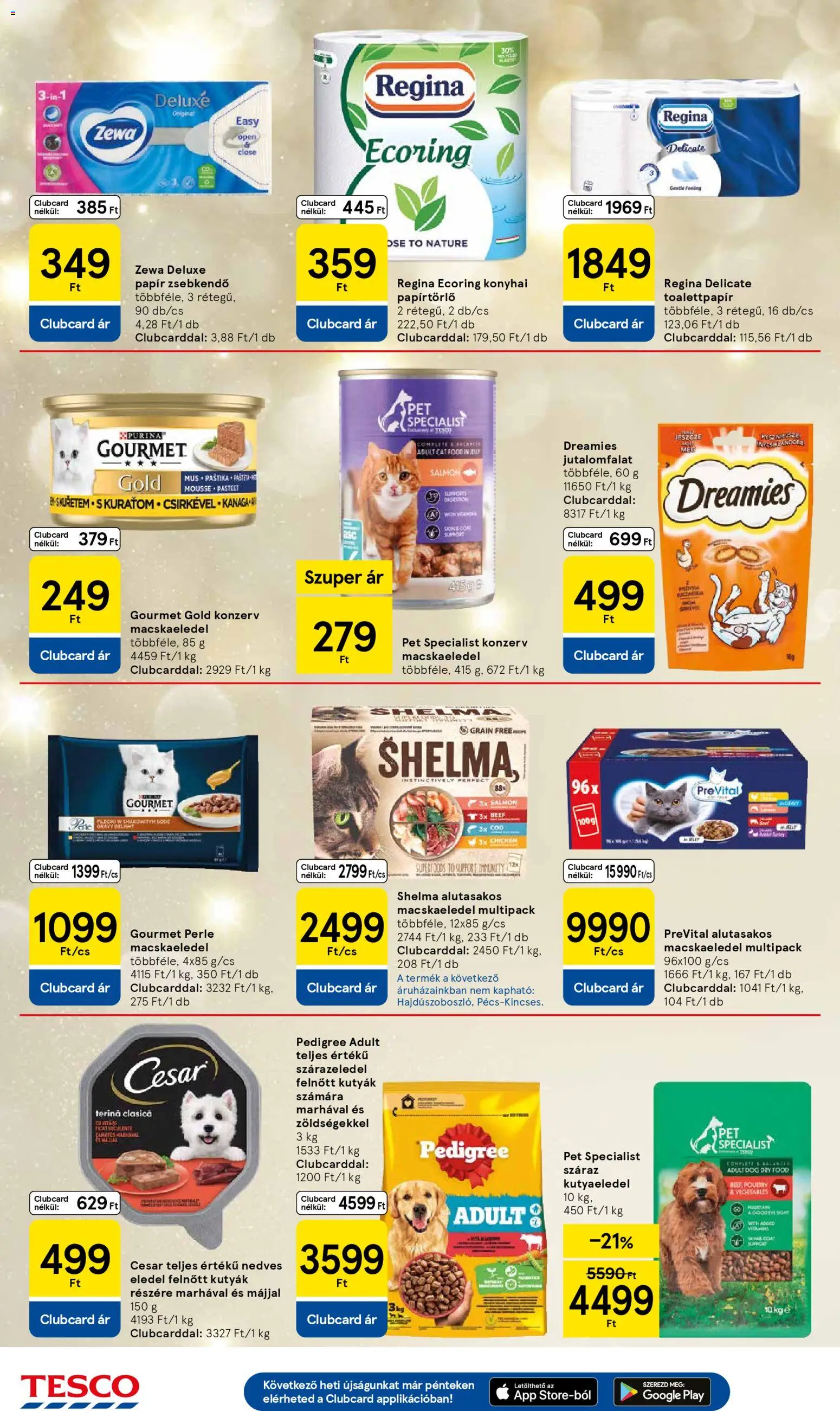 Tesco akciós ujság - amely érvényes a következő dátumtól: 04.12.2025 | Oldal: 36 | Termékek: Macskaeledel, Papírtörlő, Kutyaeledel