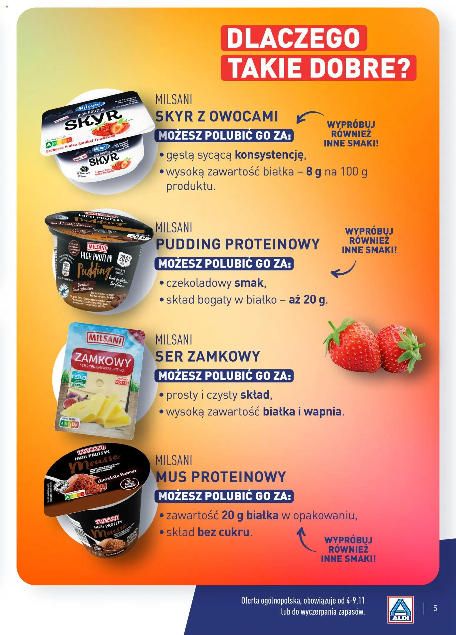 Aldi Polsko leták - Poznaj ulubione produkty testerów z całej Polski od 23.02.2026 | Strana: 5 | Produkty: Skyr, Protein
