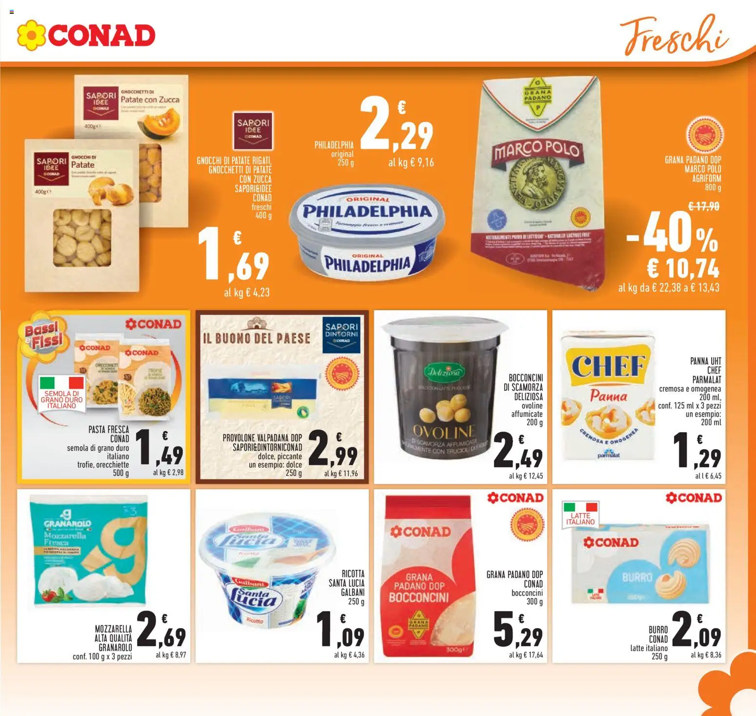 Volantino Conad del 26.02.2026 | Pagina: 11 | Prodotti: Provolone, Mozzarella, Burro, Pasta