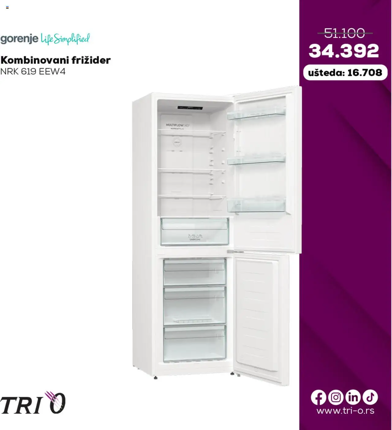 Tri O katalog - važi od 13.10.2025 | Strana: 4 | Proizvode: Kombinovani frižider, Frižider