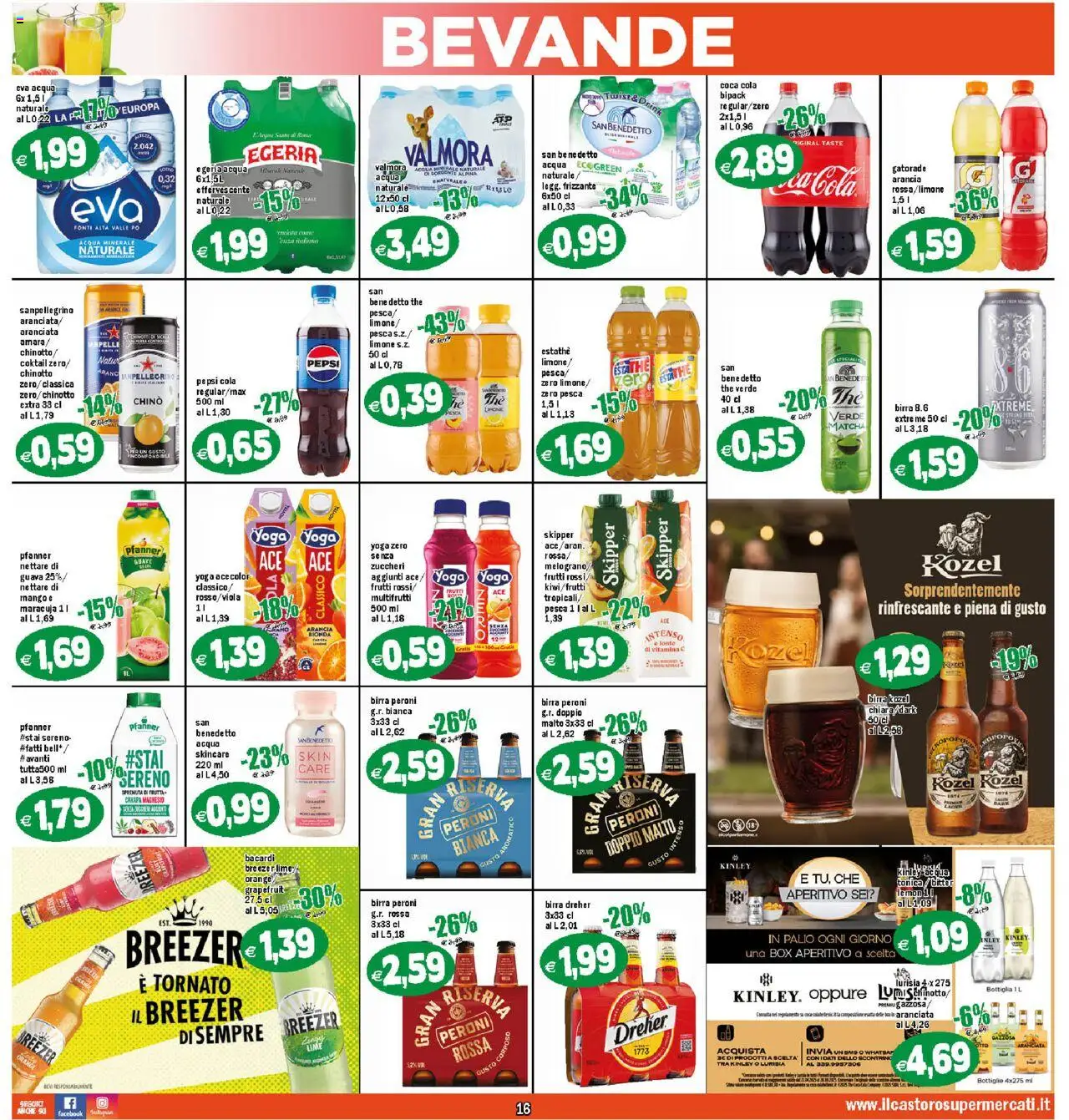 Volantino Il Castoro del 18.08.2025 | Pagina: 16 | Prodotti: Chinotto, Arancia, Pepsi, Coca Cola