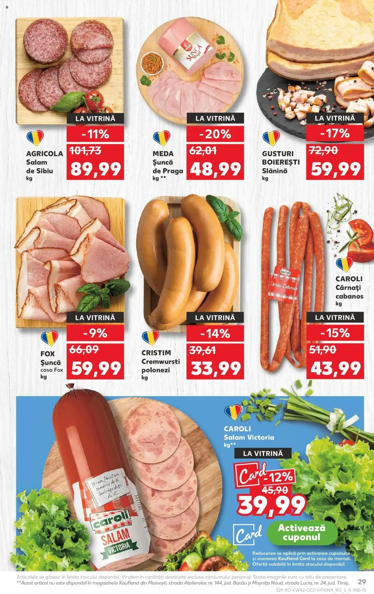 Noul catalog Kaufland – valabil de la 15.10.2025 | Pagină: 29 | Produse: Vitrină, Bacon, Salam, Cârnați
