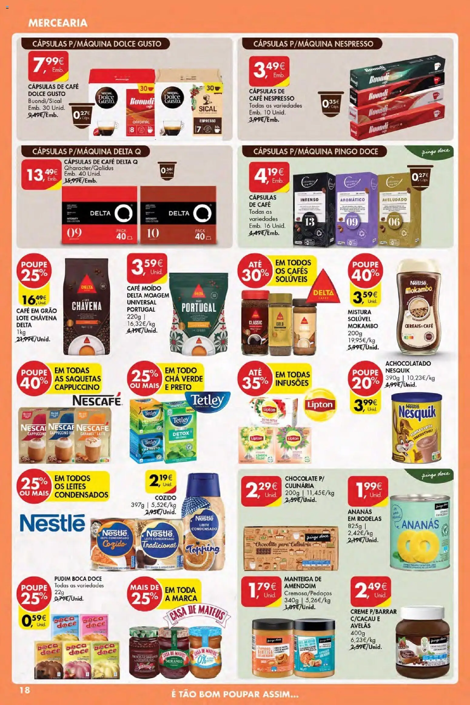 Pingo Doce Poupe Esta Semana Açores │ válido de 07.01.2026 | Página: 18 | Produtos: Delta q, Café, Chocolate, Creme