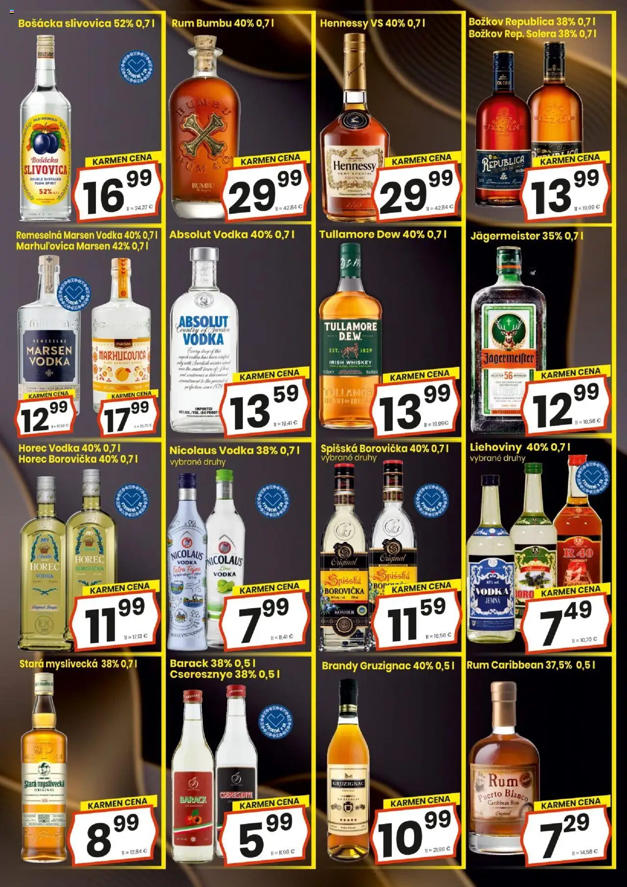 Nové KARMEN CBA akcie – leták je platný od 18.09.2025 | Strana: 12 | Produkty: Jägermeister, Borovička, Slivovica, Brandy