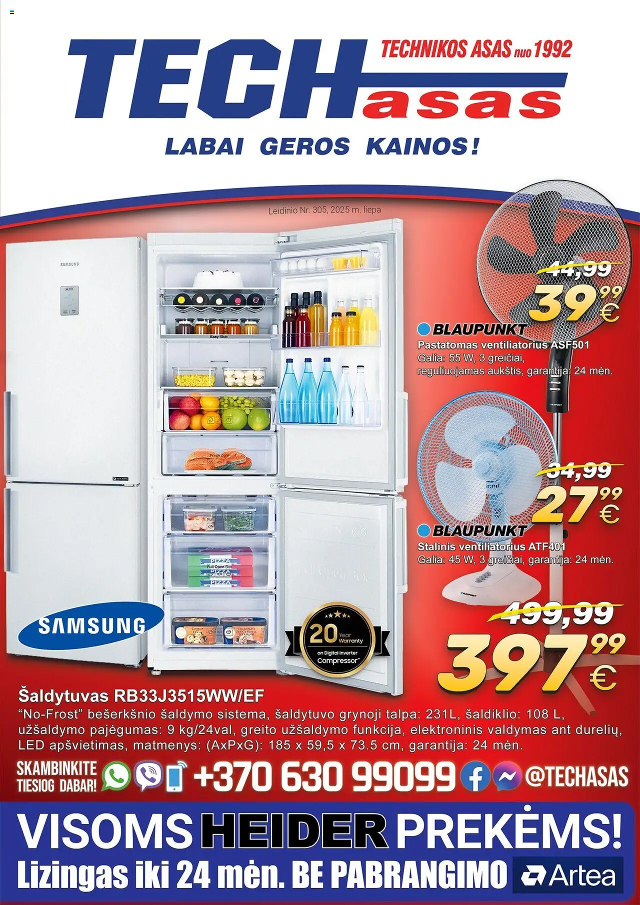 TECHasas leidinys│galioja nuo 07.07.2025 | Puslapis: 1 | Prekių: Ventiliatorius, Šaldytuvas