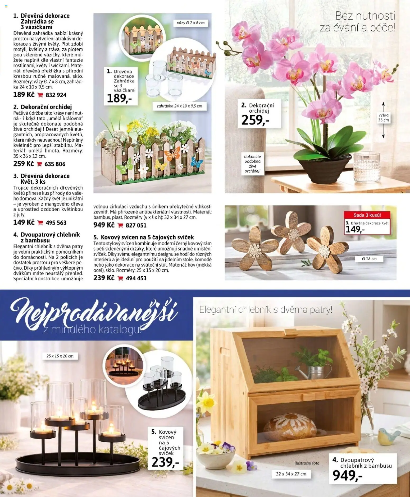 Velký Košík katalog duben 2026 od 01.04.2026 | Strana: 71 | Produkty: Chlebník, Svícen, Květiny, Dekorace