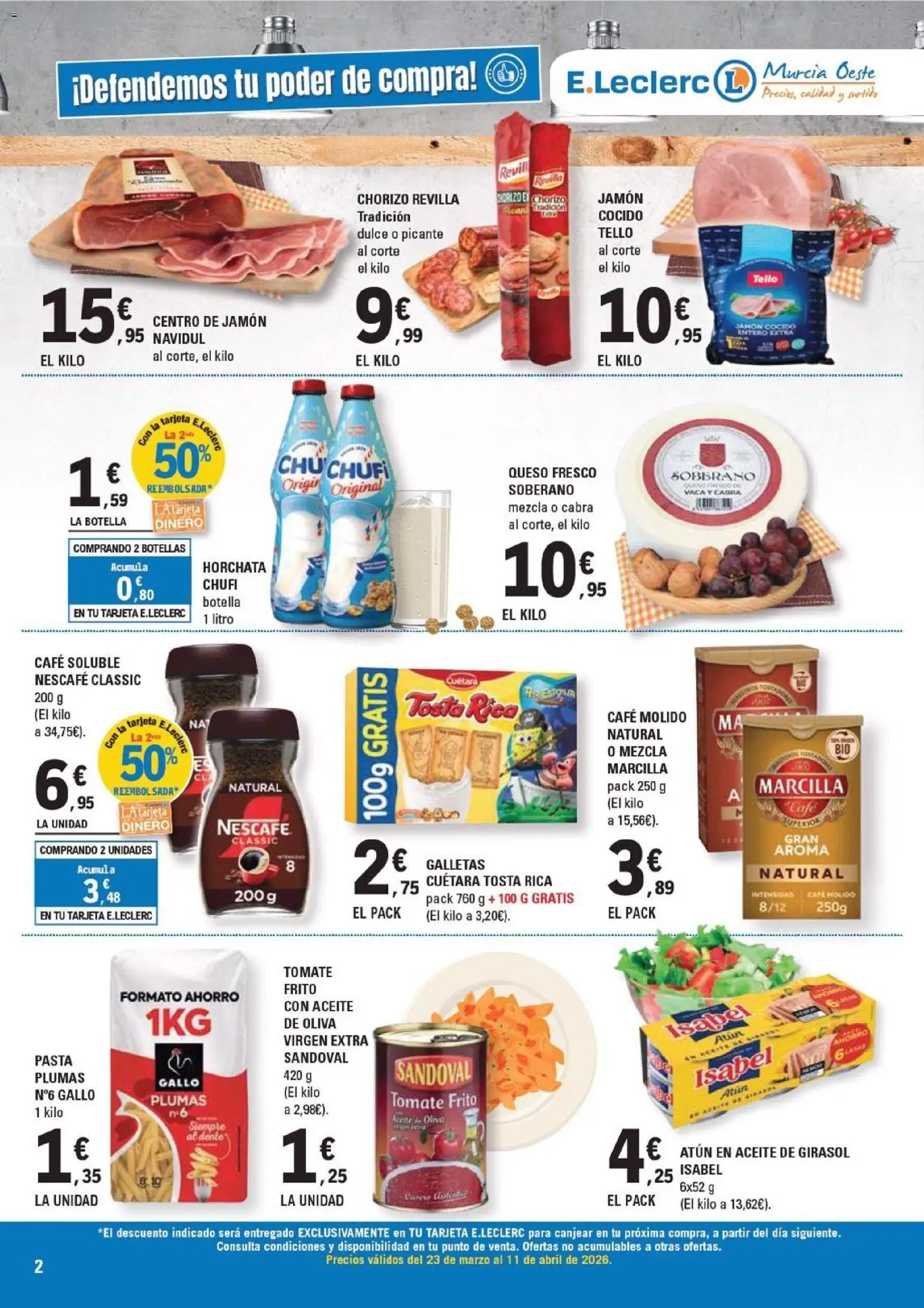 E.Leclerc - Murcia Oeste │ válido desde el 23.03.2026 | Página: 2 | Productos: Aceite, Café, Jamón, Café molido