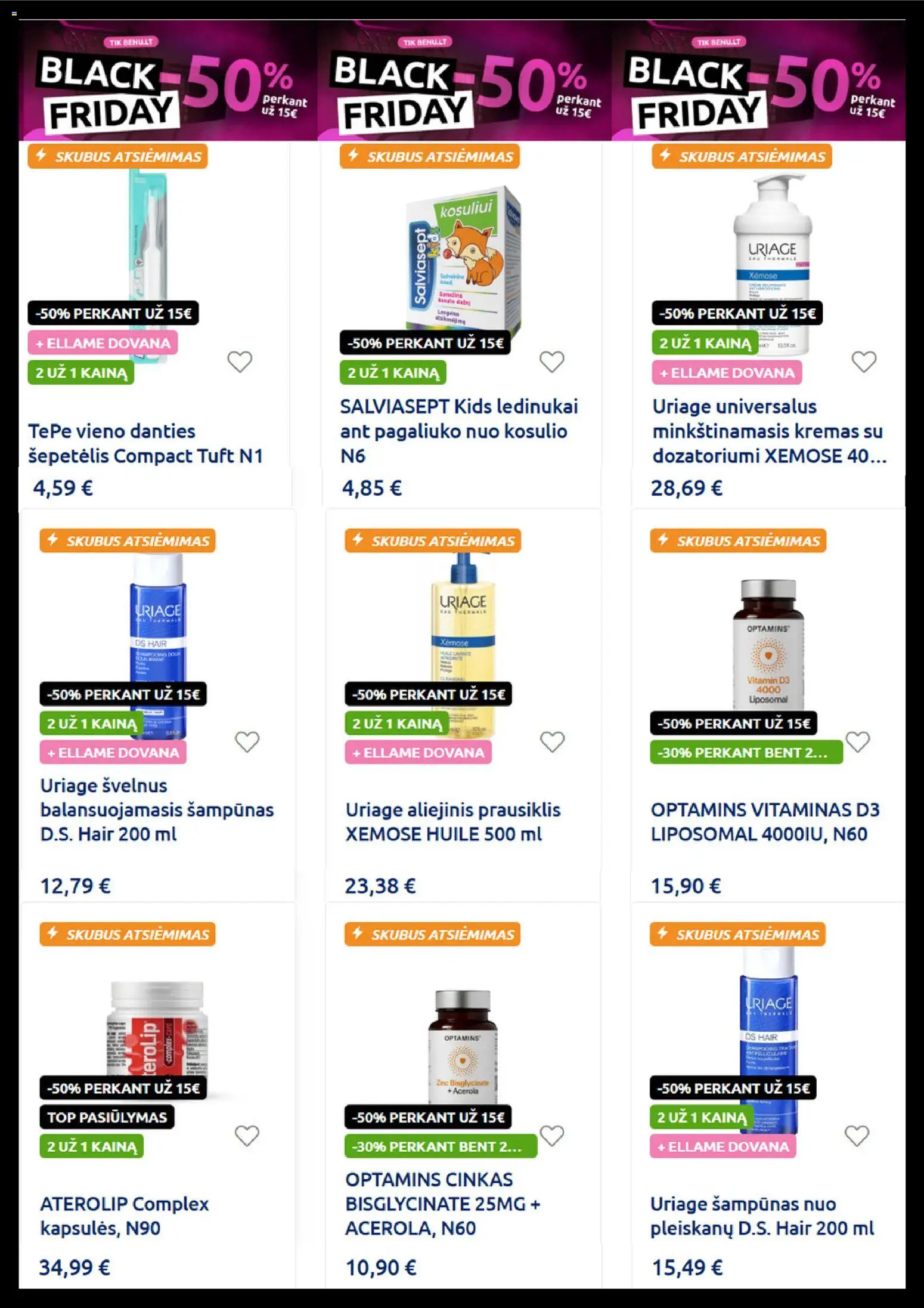BENU akcijos nuo 17.11.2025 | Puslapis: 2 | Prekių: Šepetėlis, Šampūnas, Kremas, Prausiklis