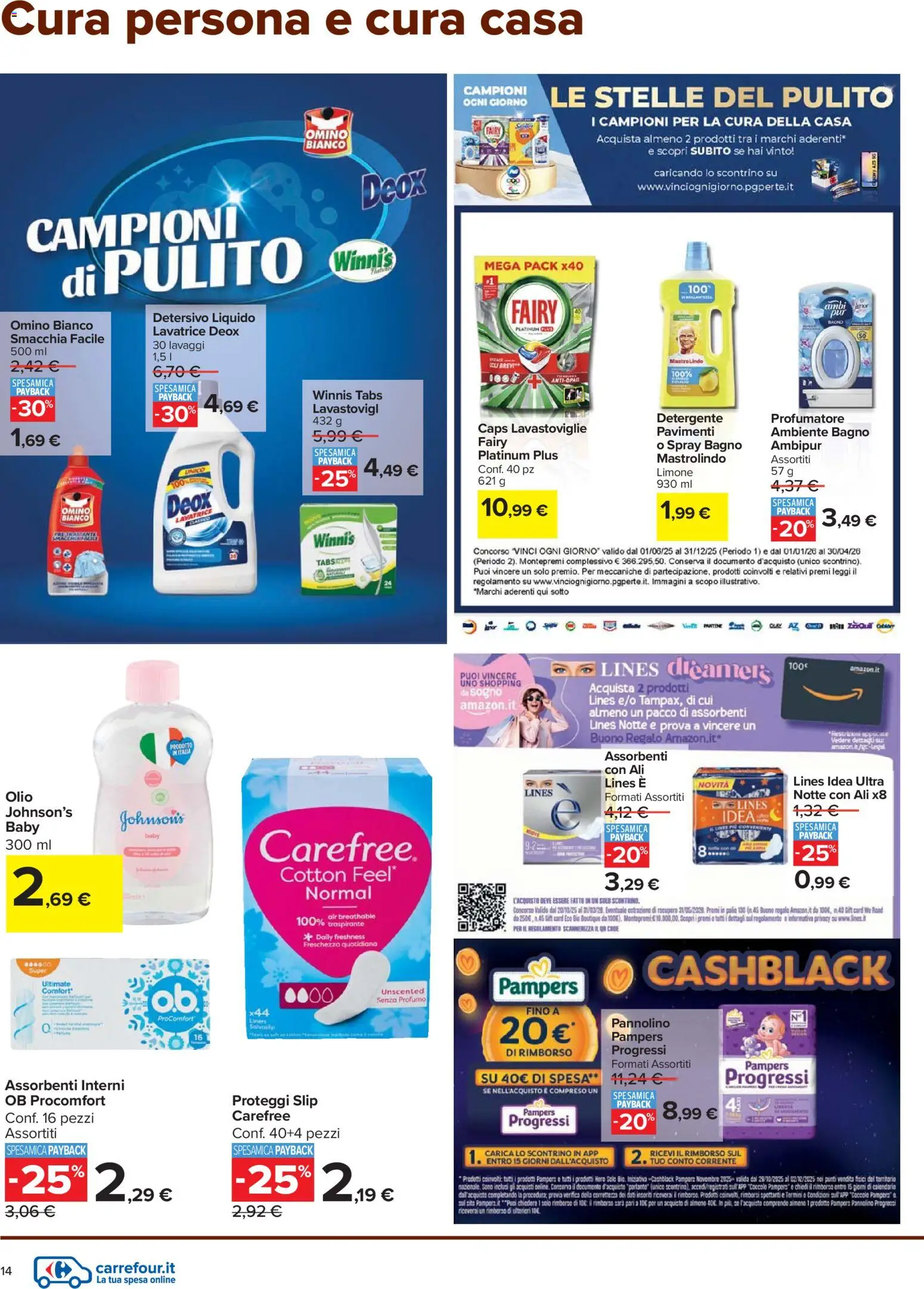 Volantino Carrefour del 27.11.2025 | Pagina: 14 | Prodotti: Slip, Limone, Olio, Chiodi