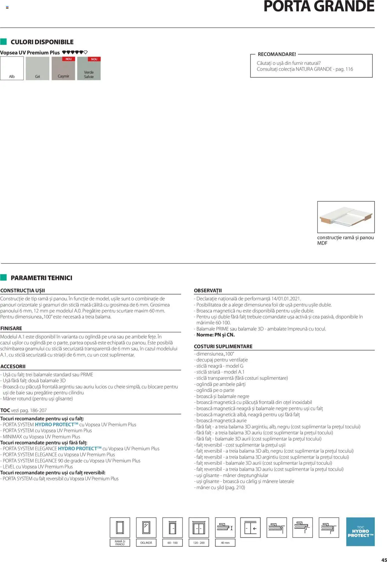 Noul catalog Proges – valabil de la 01.05.2025 | Pagină: 45 | Produse: Vopsea, Mâner, Oglindă, Ușă