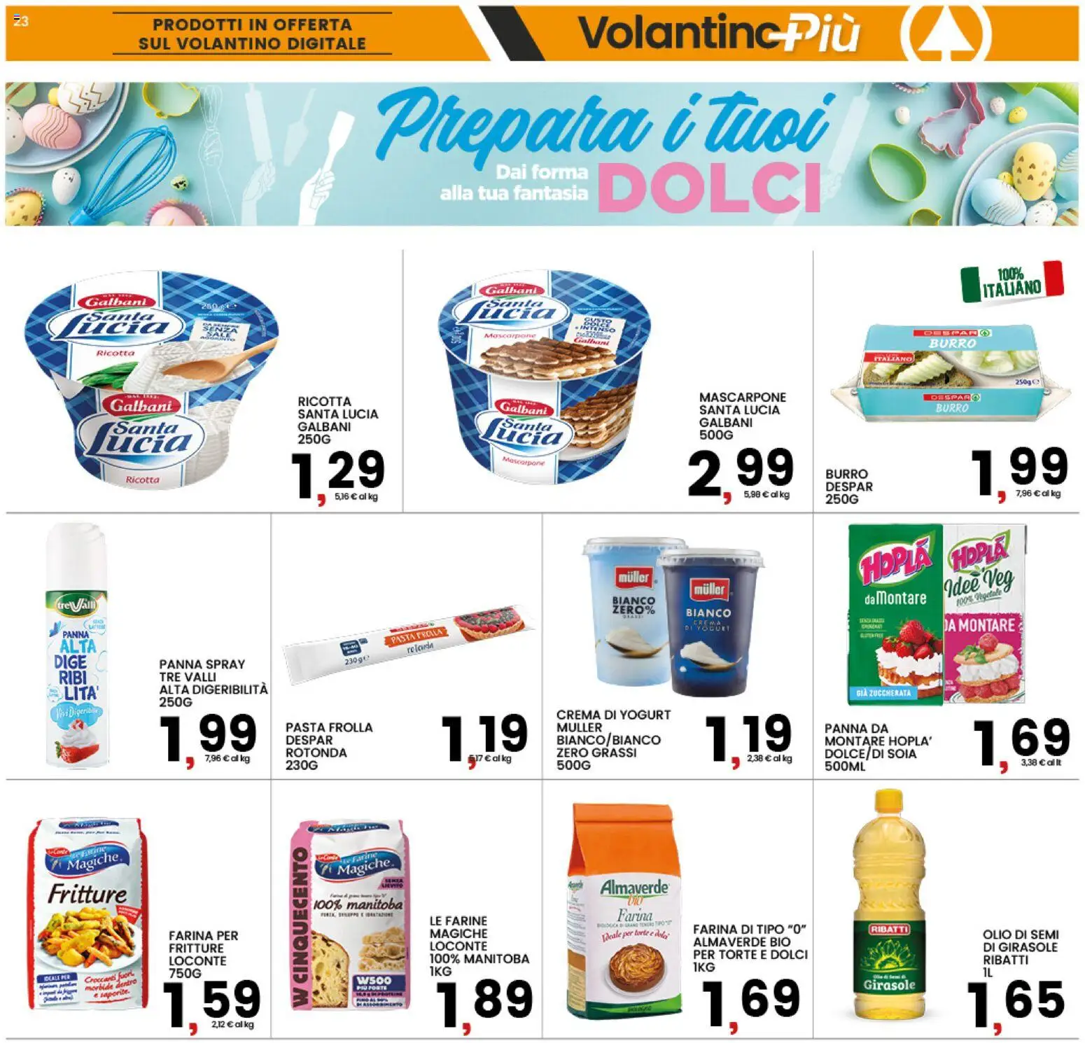 Volantino Interspar del 25.03.2026 | Pagina: 27 | Prodotti: Crema, Yogurt, Olio, Farina