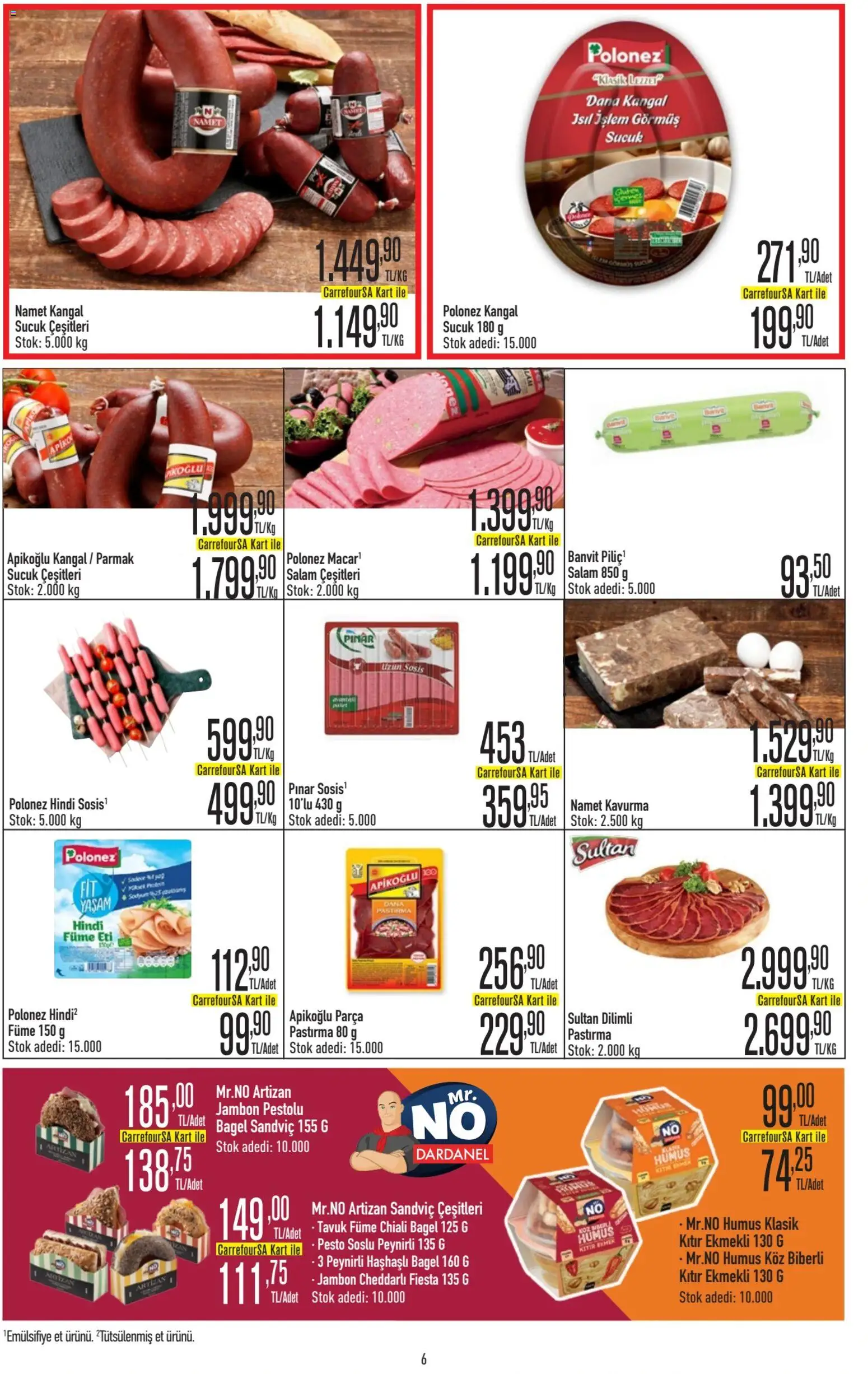 CarrefourSA Katalog - 06.11.2025 tarihinden itibaren geçerlidir | Sayfa: 6 | Ürünler: Salam, Sosis, Hindi füme, Sucuk