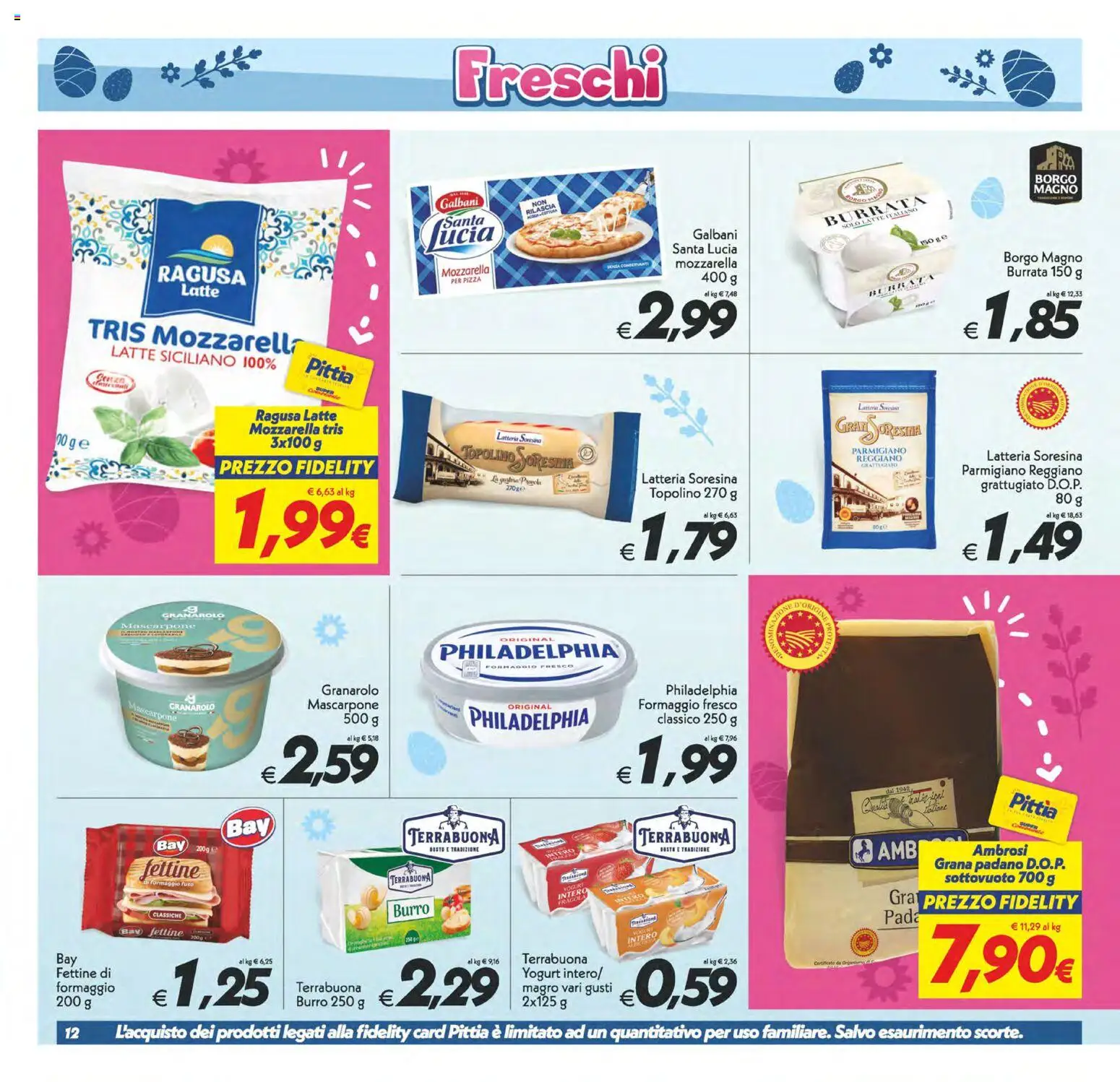 Volantino SuperConveniente del 27.03.2026 | Pagina: 12 | Prodotti: Pizza, Latte, Formaggio, Burrata