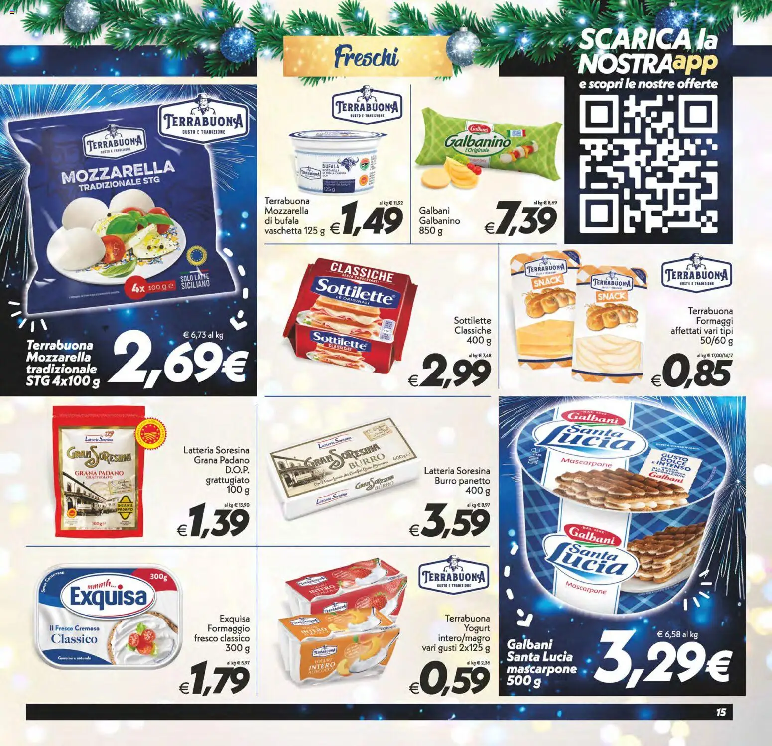 Volantino SuperConveniente del 27.12.2025 | Pagina: 15 | Prodotti: Formaggio, Burro, Grana Padano, Mascarpone