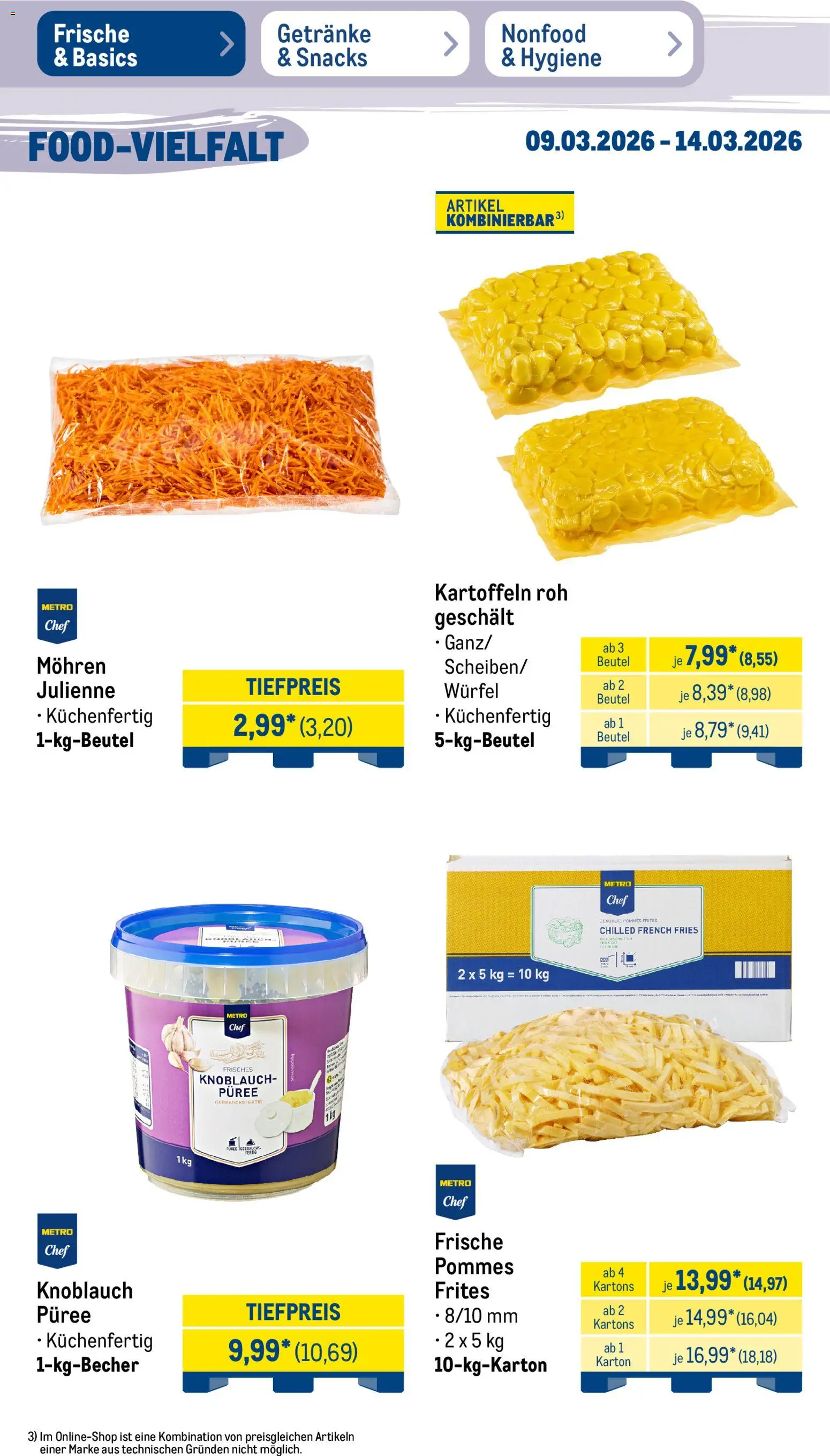 Metro Prospekt 	 – gültig ab 09.03.2026 | Seite: 14 | Produkte: Pommes, Pommes frites, Kartoffeln, Knoblauch