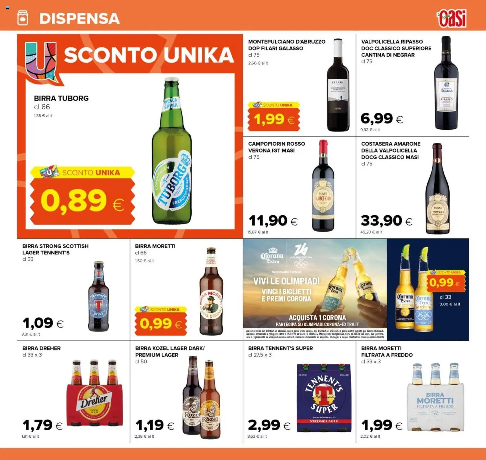 Volantino Oasi del 15.01.2026 | Pagina: 17 | Prodotti: Tennent's, Birra, Birra Moretti