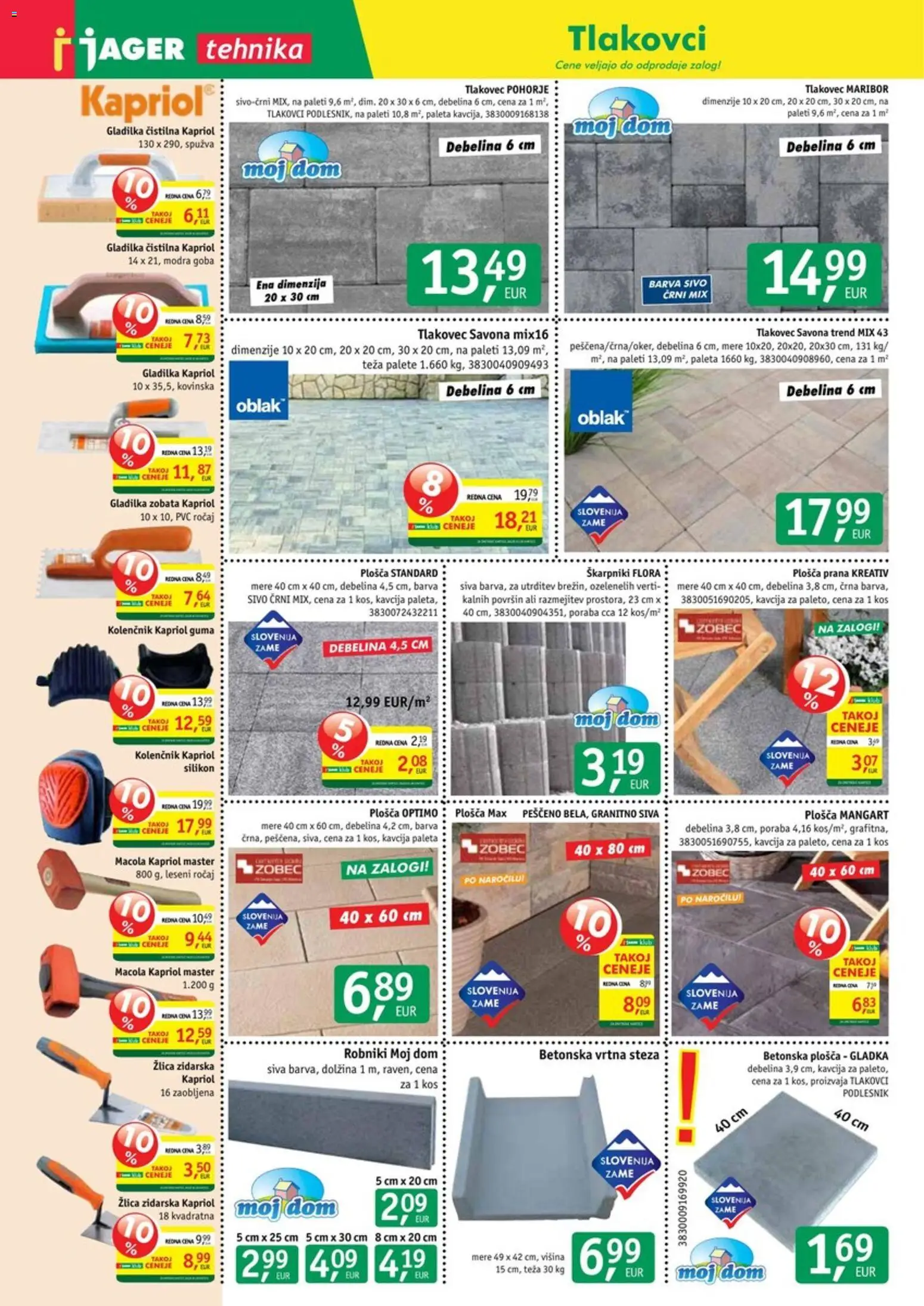Novi Jager katalog ponudbe – veljaven od 01.04.2026 | Stran: 8 | Izdelki: Teza, Kos, Silikon, Barva