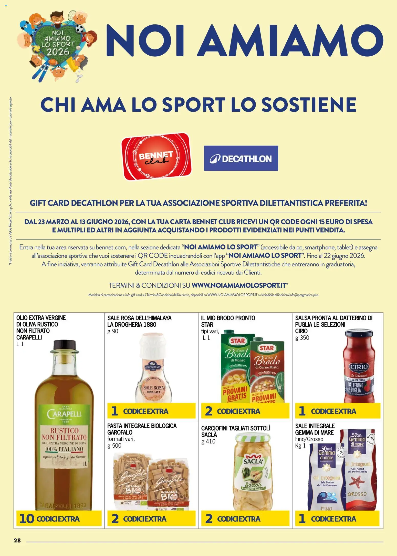 Volantino bennet del 07.04.2026 | Pagina: 28 | Prodotti: Sale, Pasta, Tablet, Olio extra vergine