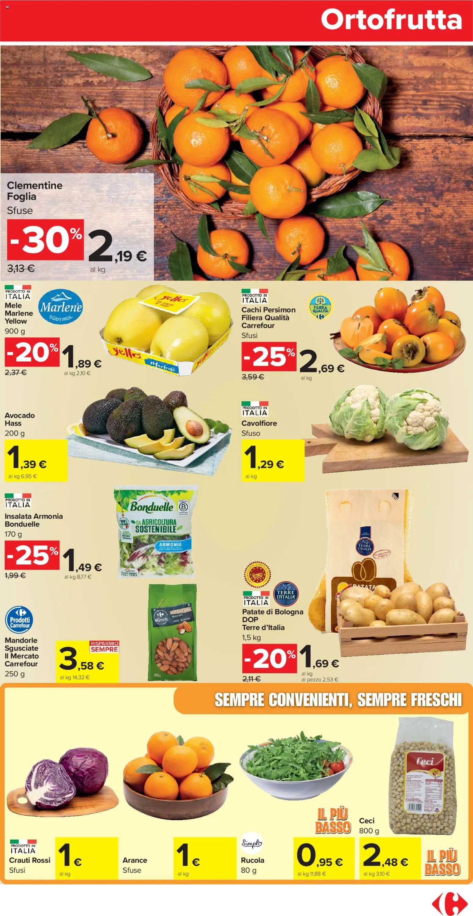 Volantino Carrefour del 04.11.2025 | Pagina: 7 | Prodotti: Rucola, Patate, Mandorle, Cachi