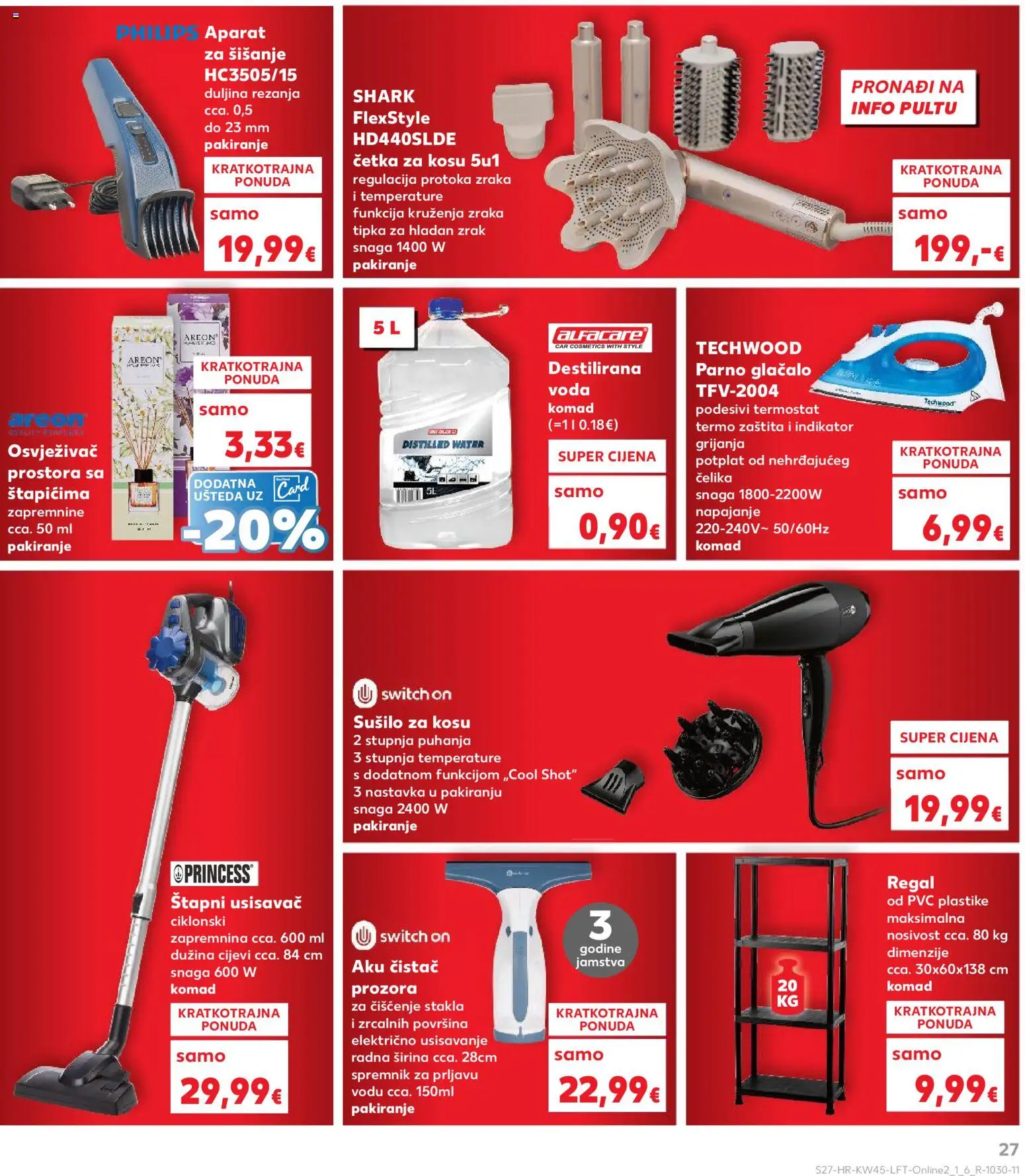 Kaufland katalog | vrijedi od 05.11.2025 | Stranica: 27 | Proizvodi: Sušilo za kosu, Regal, Cijevi, Četka za kosu