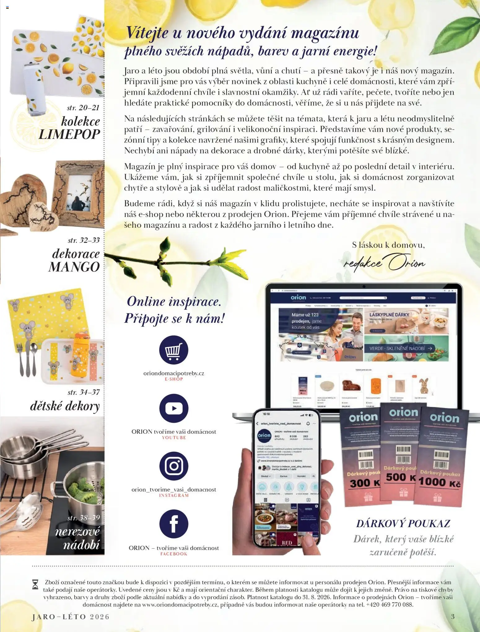 Orion leták - Jaro/Léto 2026 od 09.03.2026 | Strana: 3 | Produkty: Mango, Nádobí, Barvy, Kuchyně