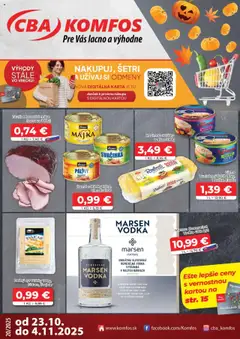 CBA Komfos leták platný od 23.10.2025