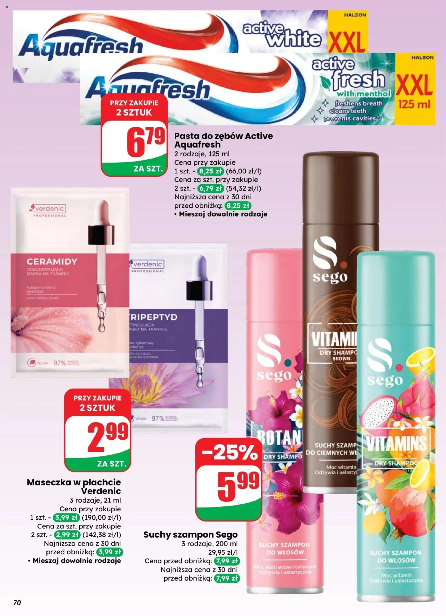 Dino gazetka od 25.03.2026 | Strona: 70 | Produkty: Maseczka w płachcie, Maska, Pasta do zębów, Suchy szampon