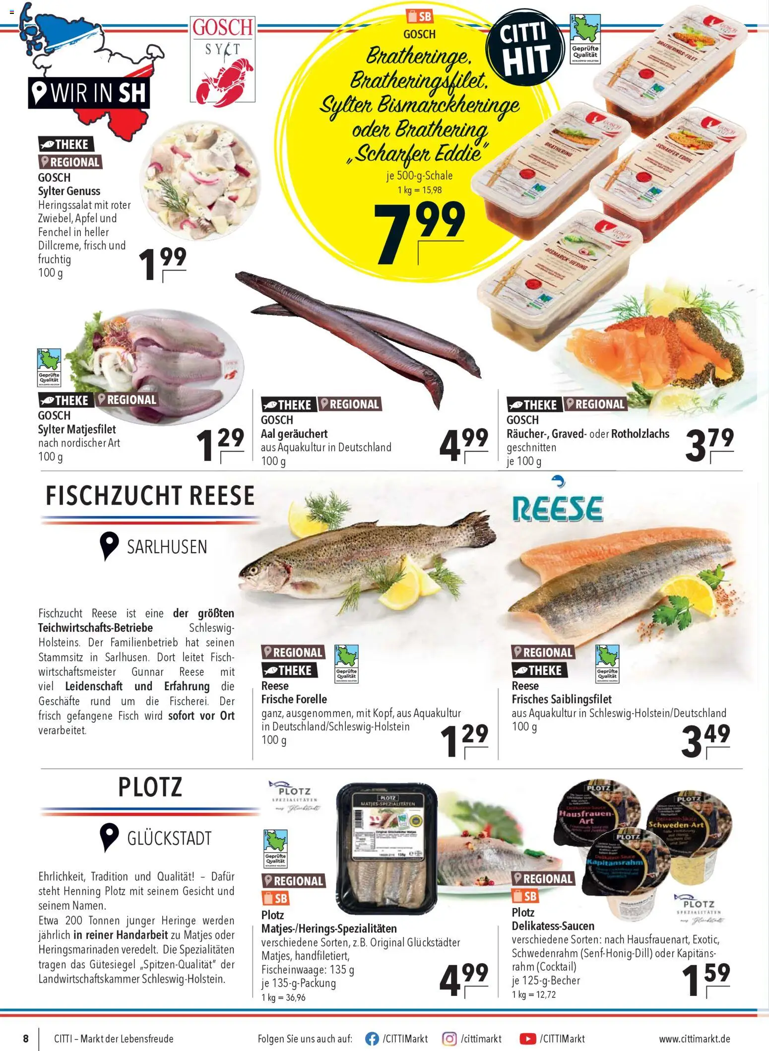 CITTI Markt Prospekt 	 – gültig ab 28.01.2026 | Seite: 8 | Produkte: Theke, Äpfel, Fisch
