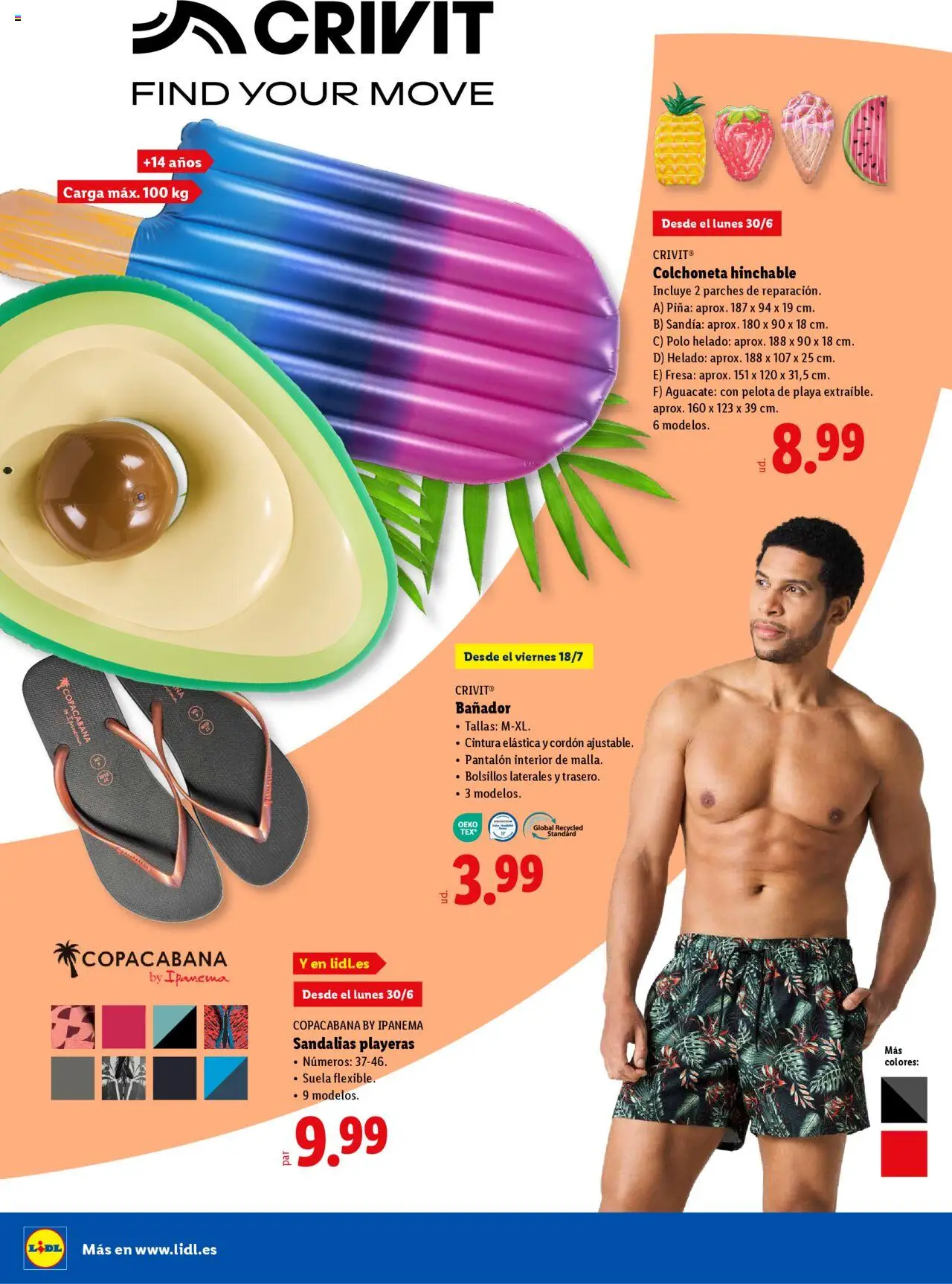 Lidl folleto │ válido desde el 23.06.2025 | Página: 38 | Productos: Piña, Helado, Sandía, Colchoneta