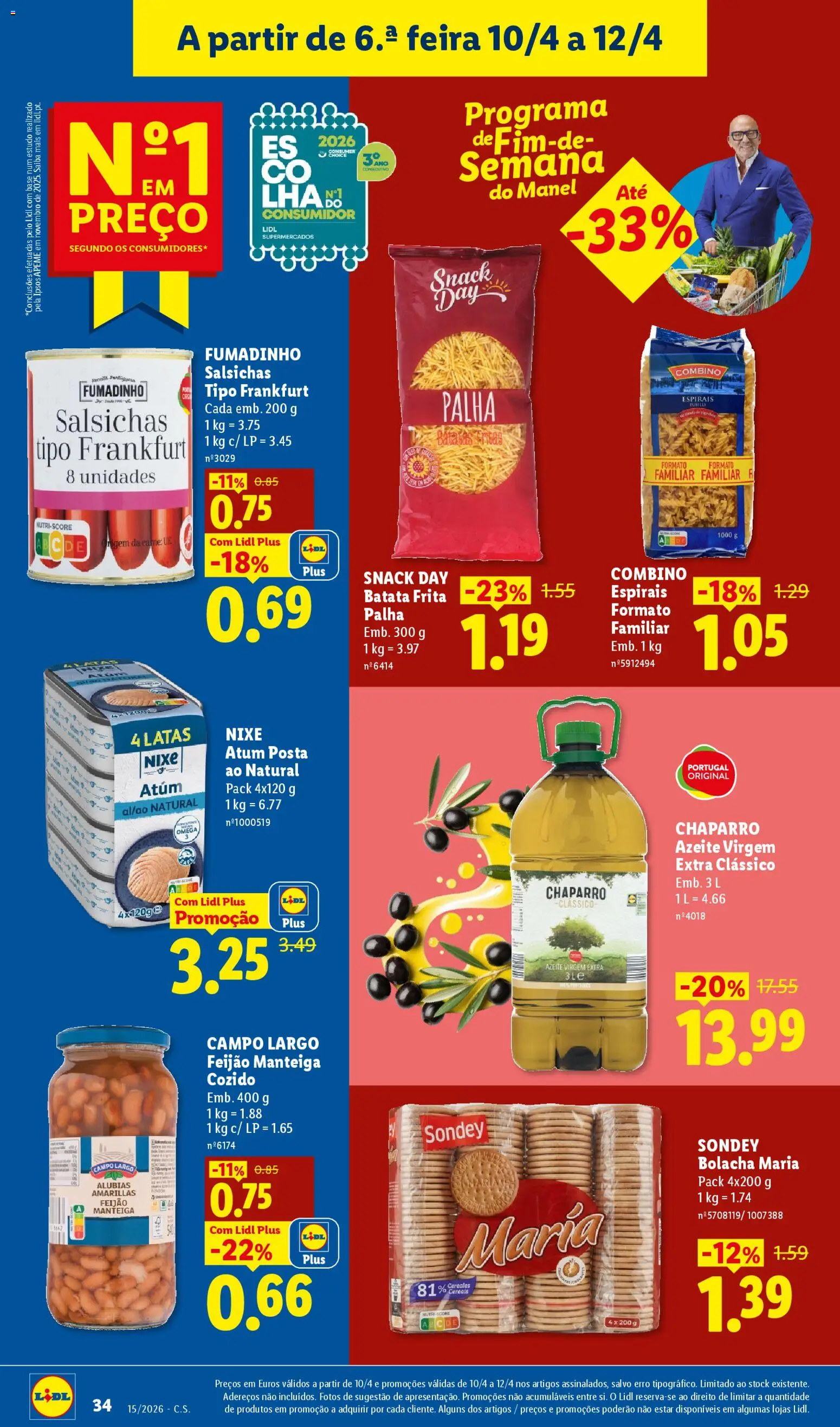 Lidl folheto │ válido de 06.04.2026 | Página: 34 | Produtos: Azeite, Batata frita, Manteiga, Carne