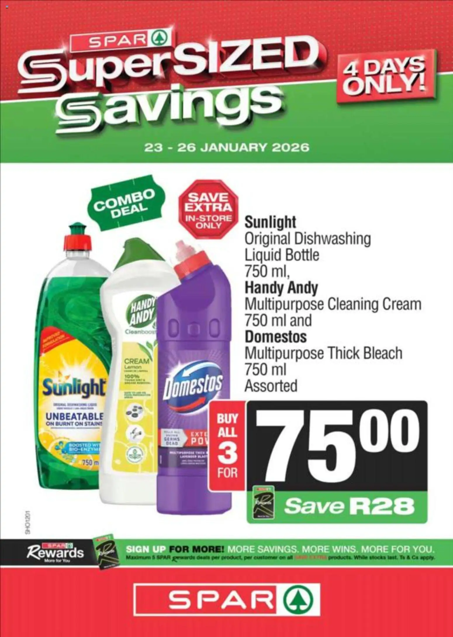 New Spar catalogue – valid from 23.01.2026 | Page: 11 | Products: Bleach, Cream, Lemon, Dishwashing liquid