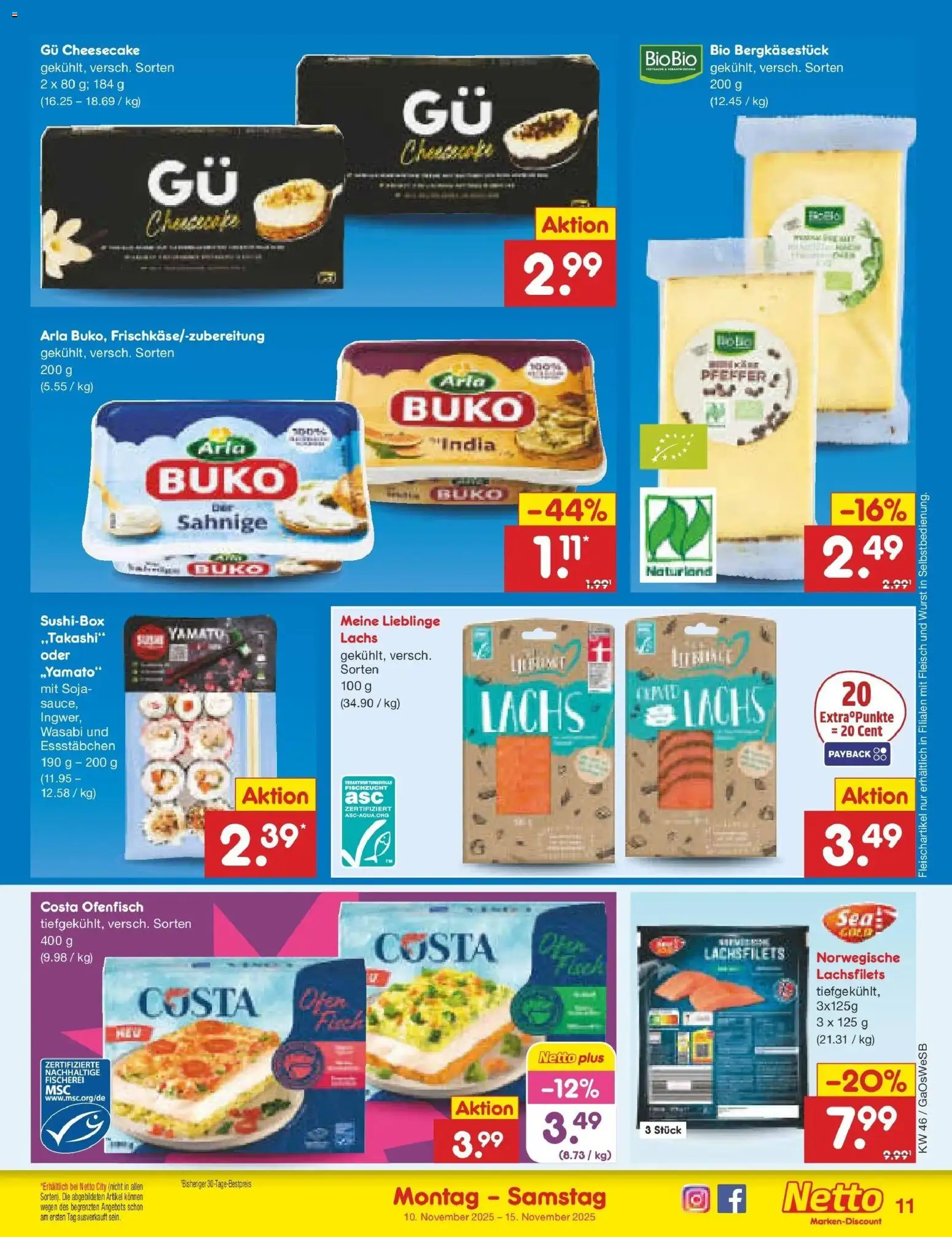 Netto Marken-Discount - Netto: Wochenangebote – gültig ab 10.11.2025 | Seite: 11 | Produkte: Lachs, Pfeffer, Wurst, Fleisch