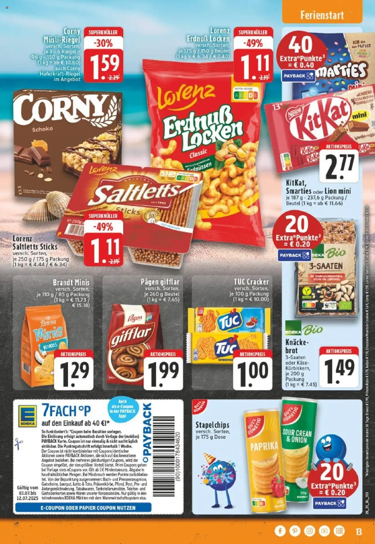 Edeka Prospekt 	 - gültig ab dem 07.07.2025 | Seite: 13 | Produkte: Käse, Paprika, Brot, Erasco