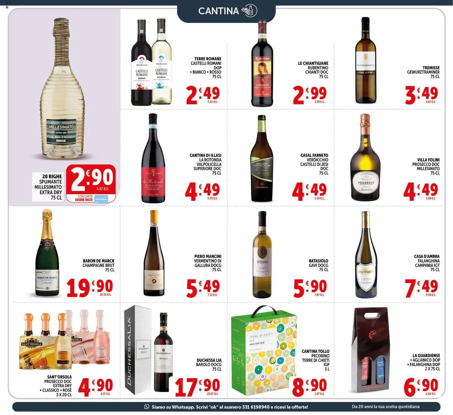 Volantino Decò del 17.03.2026 | Pagina: 19 | Prodotti: Prosecco, Spumante, Champagne, Pecorino