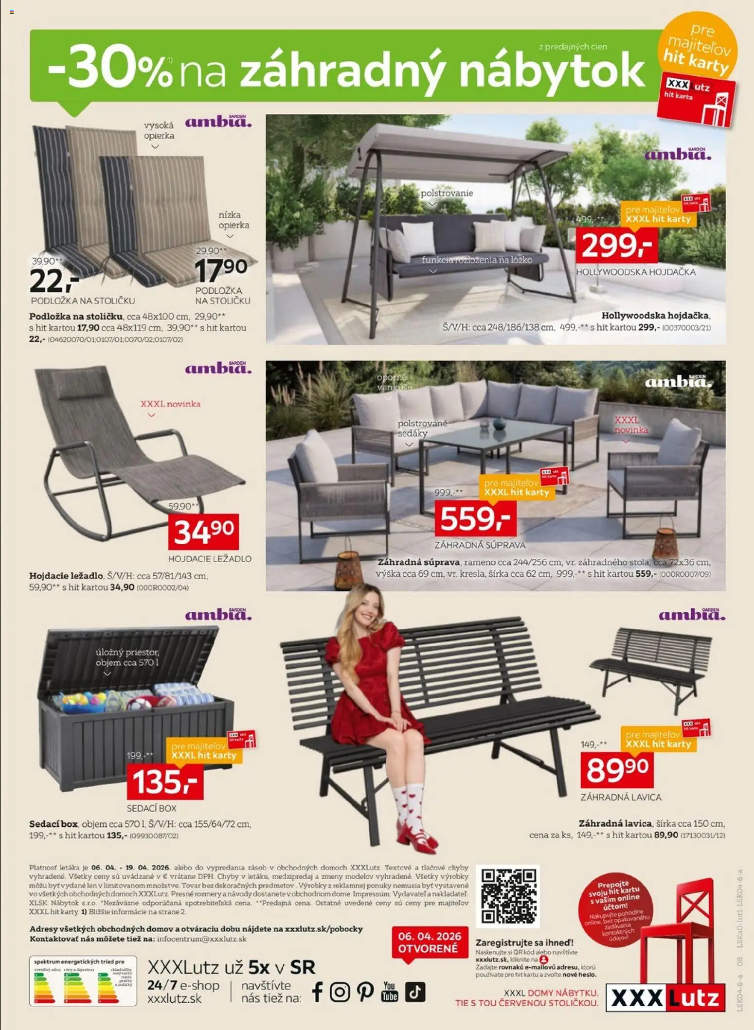 Nové XXXLutz akcie – leták je platný od 06.04.2026 | Strana: 8 | Produkty: Nábytok, Vankúše, Záhradný nábytok, Práčky