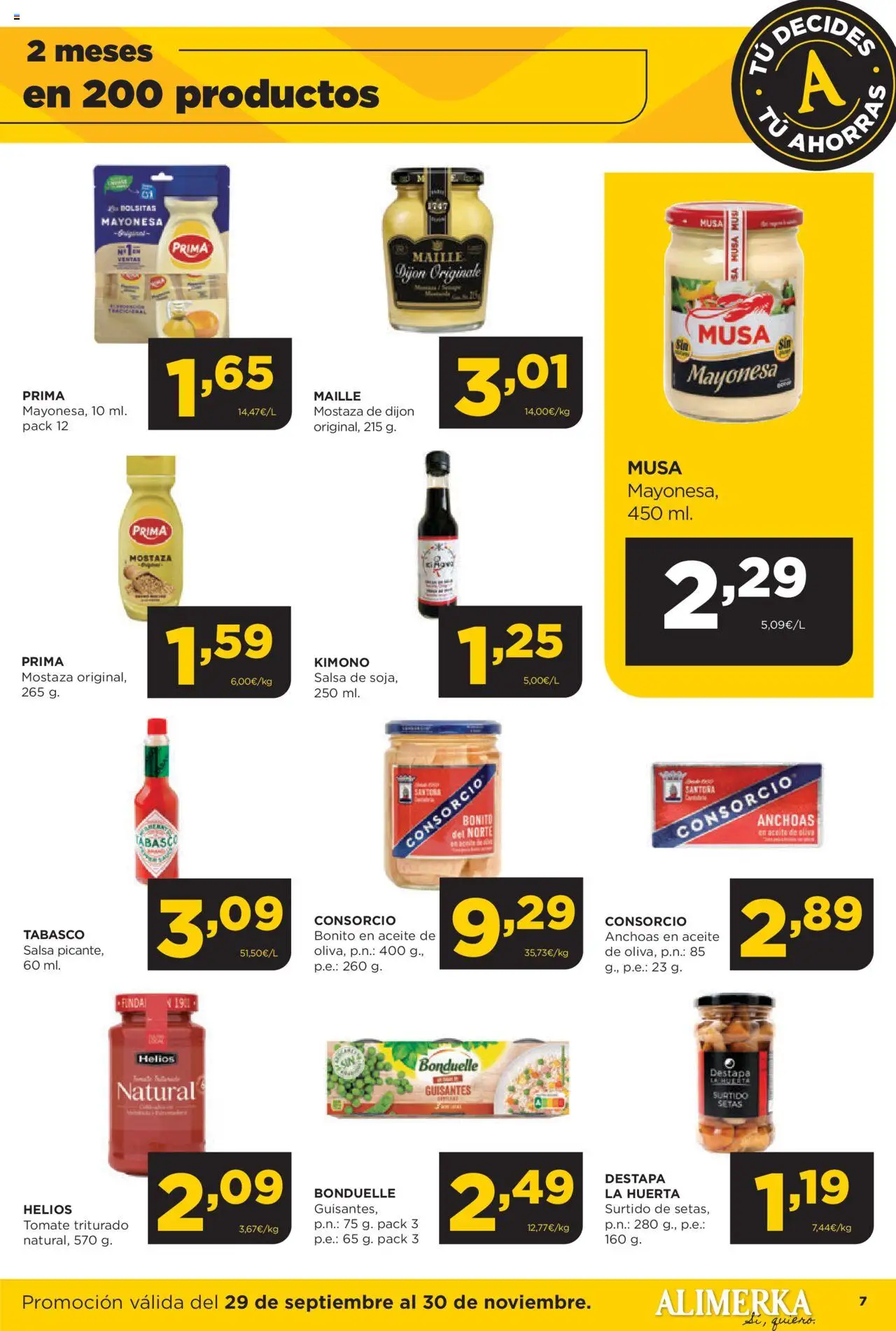 Alimerka folleto │ válido desde el 29.09.2025 | Página: 7 | Productos: Aceite, Aceite de oliva, Οθόνη προβολής, Tomate triturado