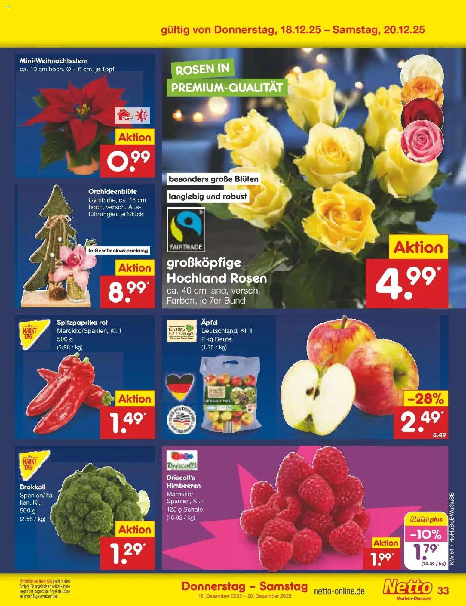 Netto Marken-Discount prospekt Stemwede-Dielingen	 – gültig ab 15.12.2025 | Seite: 41 | Produkte: Himbeeren, Äpfel, Brokkoli